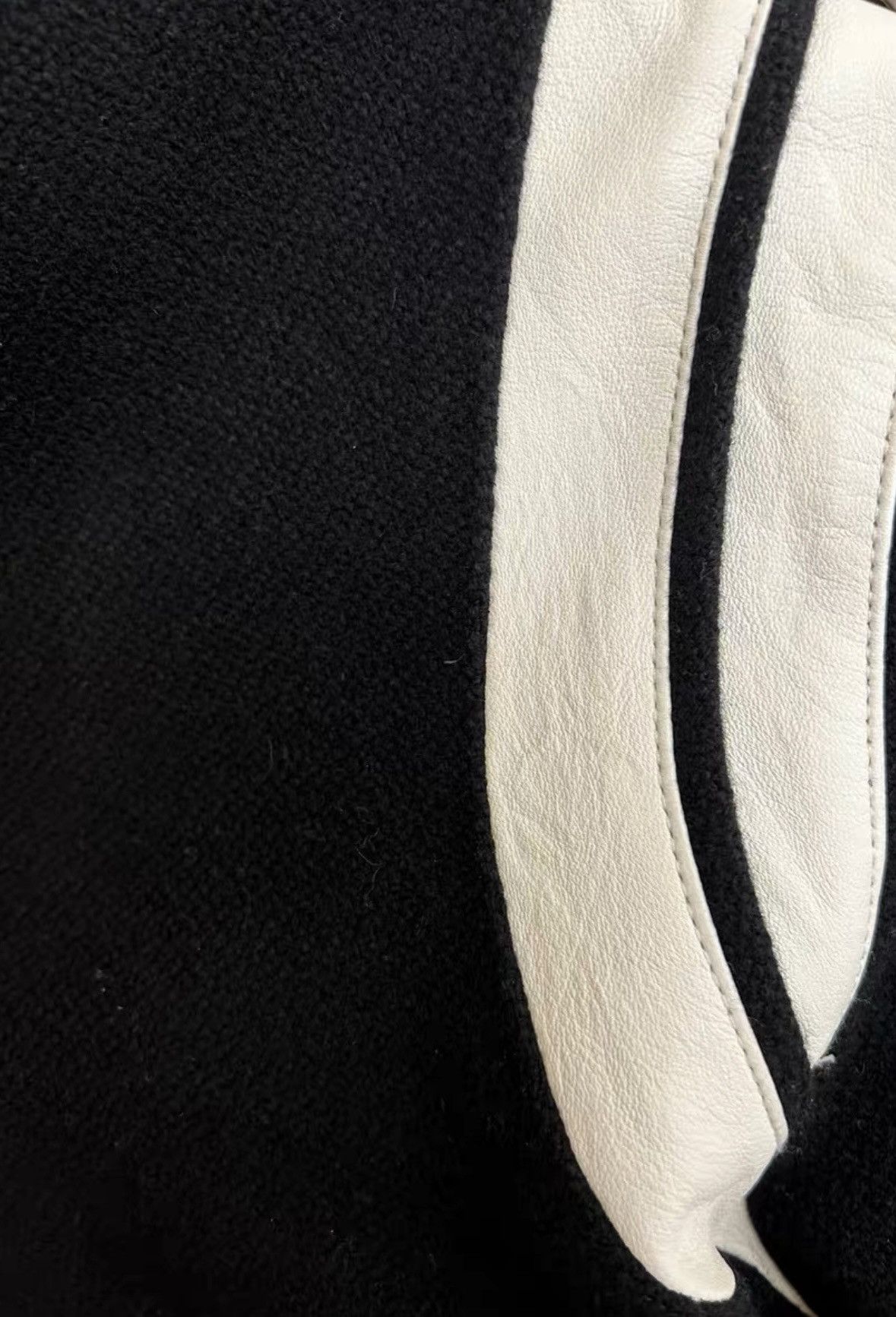 Saint Laurent Paris Saint Laurent SLP 2014FW Black & White Varsity Jacket Size US L / EU 52-54 / 3 - 3 Thumbnail