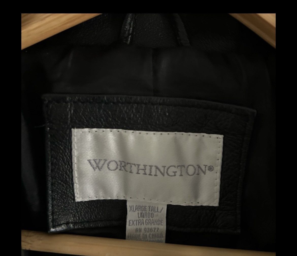 Worthington Vtg Worthington Black Leather Button Front Lined Jacket Coat Size XL / US 12-14 / IT 48-50 - 9 Thumbnail