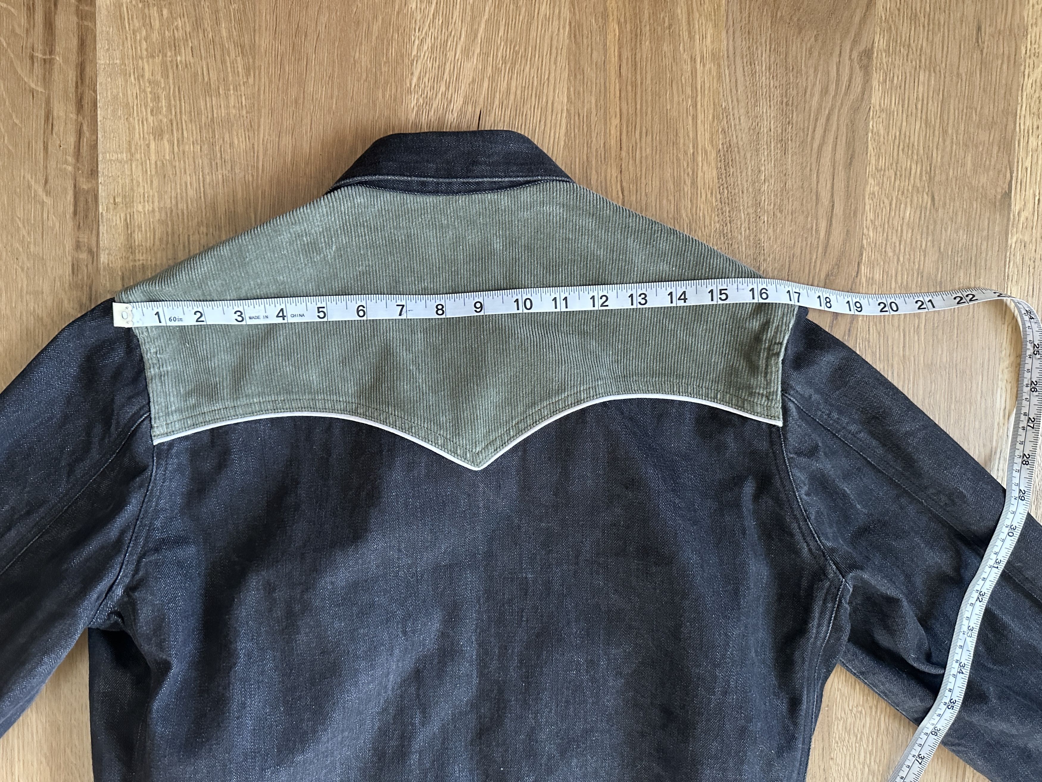 Basic Rights Two Tone Denim and Corduroy Western Jacket - Green and Black Size US S / EU 44-46 / 1 - 10 Thumbnail