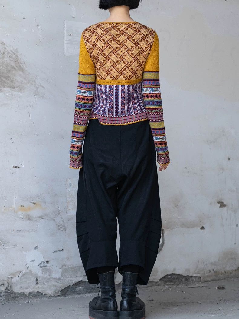 Kenzo KENZO Ethnic patchwork knit sweater Size M / US 6-8 / IT 42-44 - 4 Thumbnail