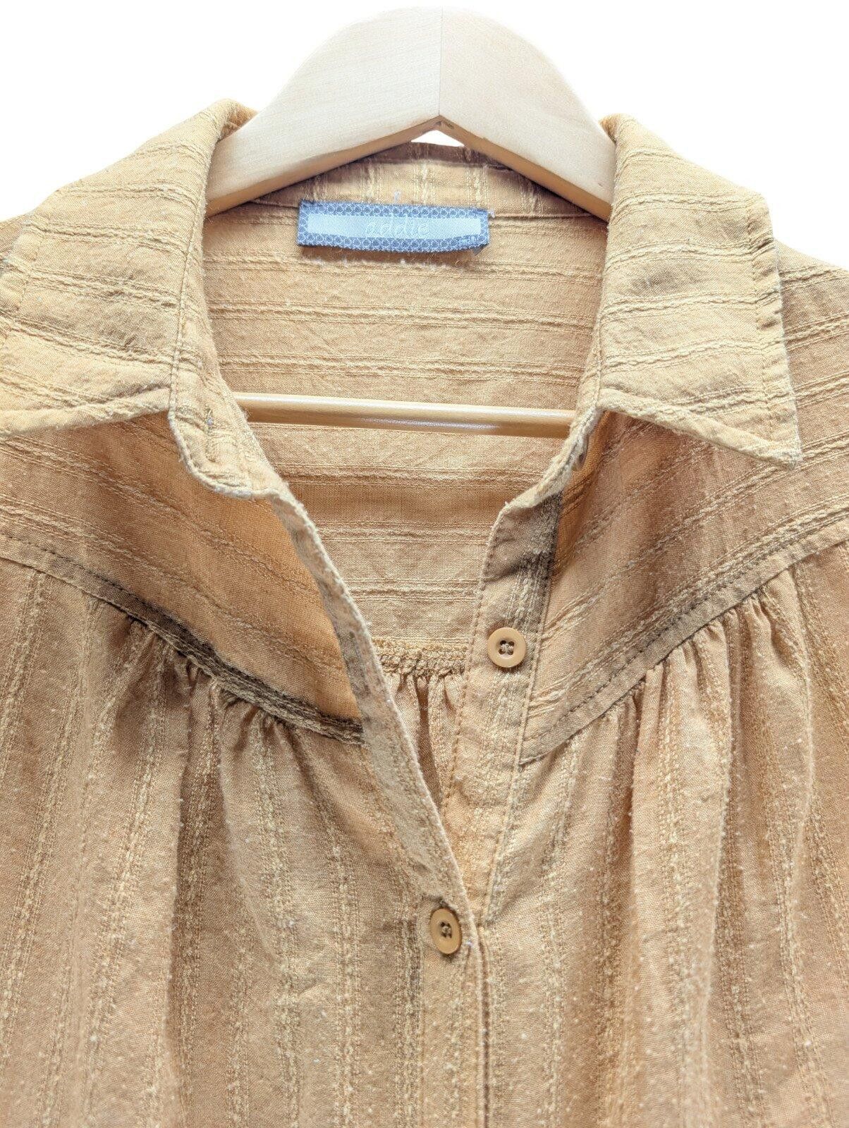14th Addiction Addie Blouse Women Small (S) Tie Front Long Sleeve Mustard Size S / US 4 / IT 40 - 6 Thumbnail