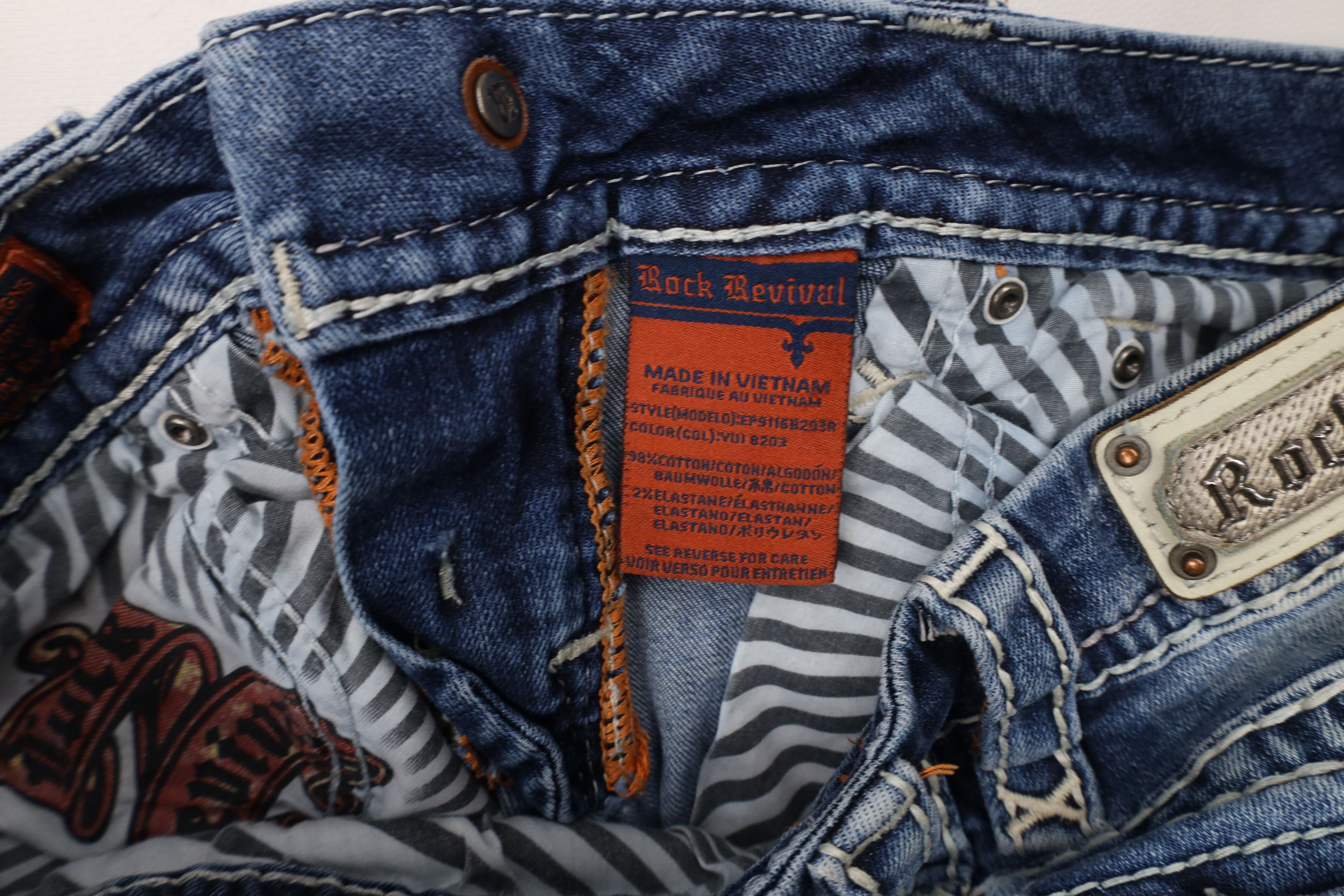 Rock Revival × Vintage Rock Revival Thick Stitch Yui Bootcut Jeweled Denim Jeans Size 26" / US 2 / IT 38 - 9 Thumbnail