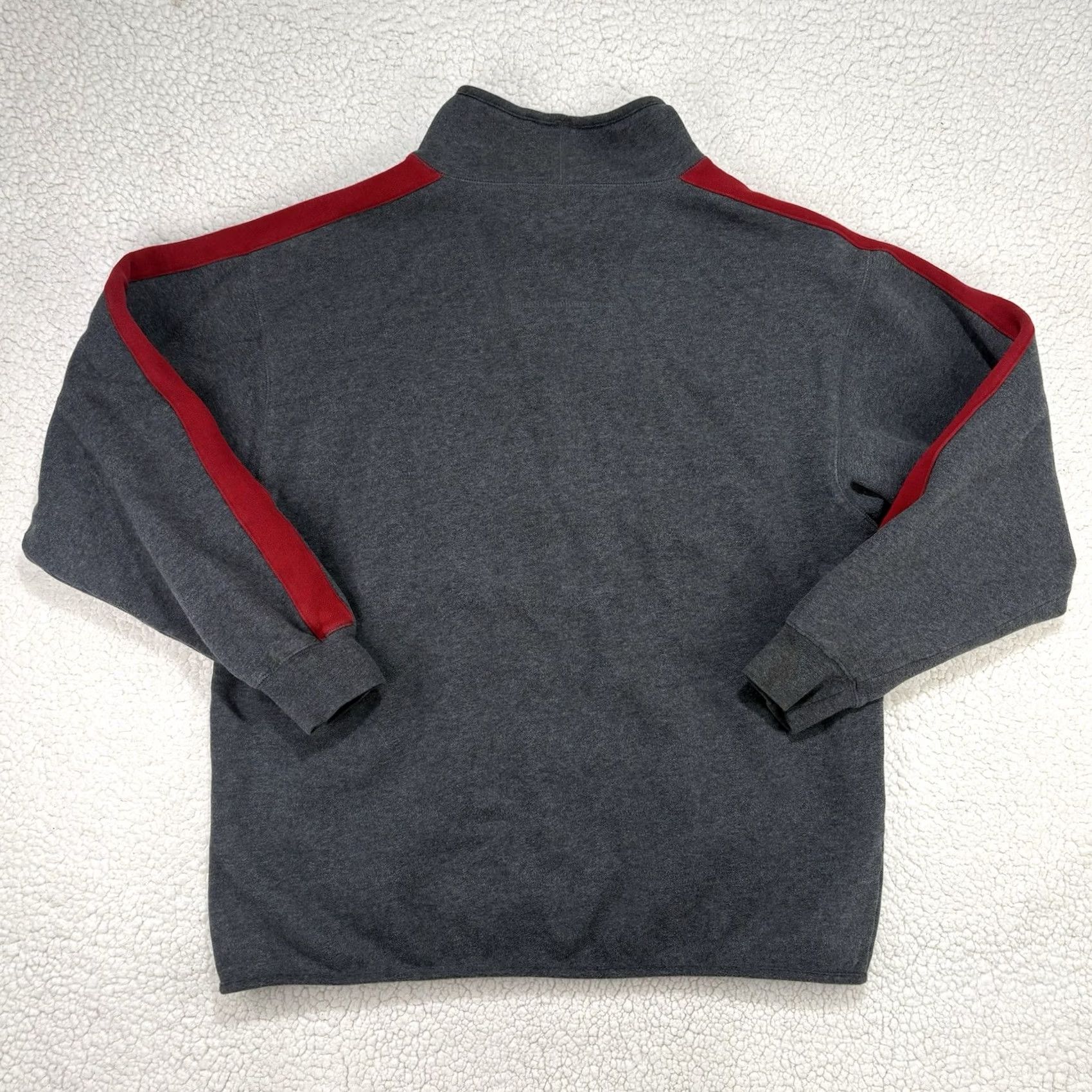 Eddie Bauer VINTAGE Eddie Bauer High Neck Sweatshirt Mens M Grey Red Stripe Pullover Y2K Size US M / EU 48-50 / 2 - 5 Thumbnail