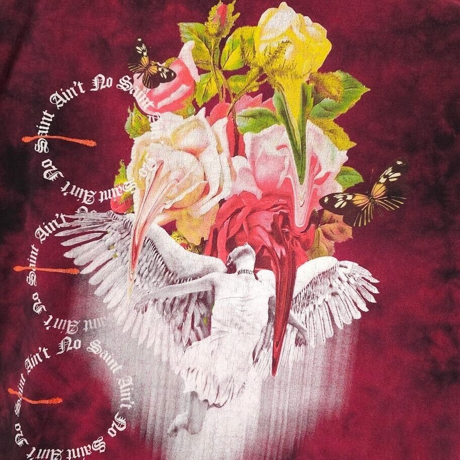 Other Aint No Saint T Shirt Mens Size XL Red Flowers Floral Angel Size US XL / EU 56 / 4 - 4 Thumbnail