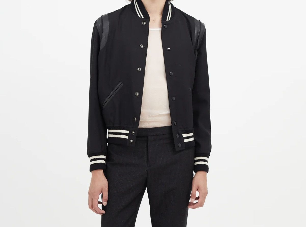 Saint Laurent Paris Saint Laurent Teddy Light Weight Varsity Jacket Black 48 M Size US M / EU 48-50 / 2 - 1 Thumbnail