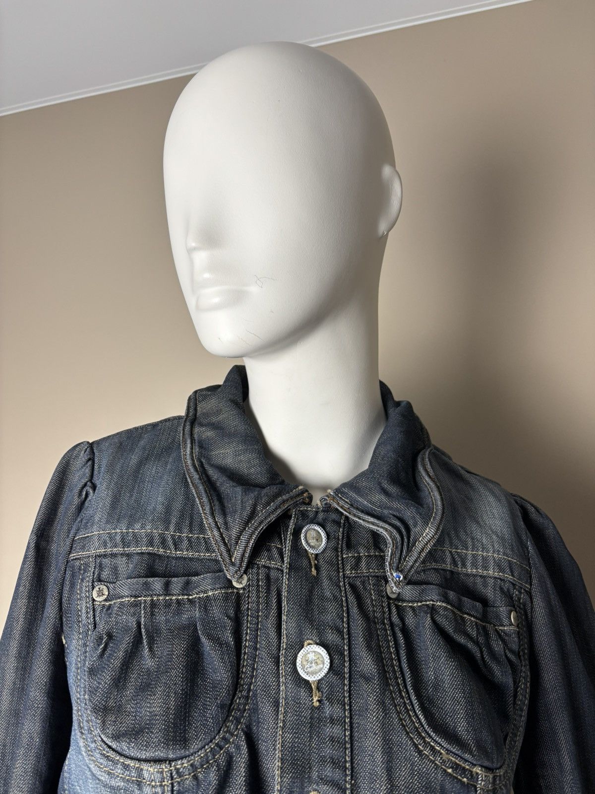 Other Avant garde 2000s cropped denim jacket with wire Size M / US 6-8 / IT 42-44 - 11 Thumbnail