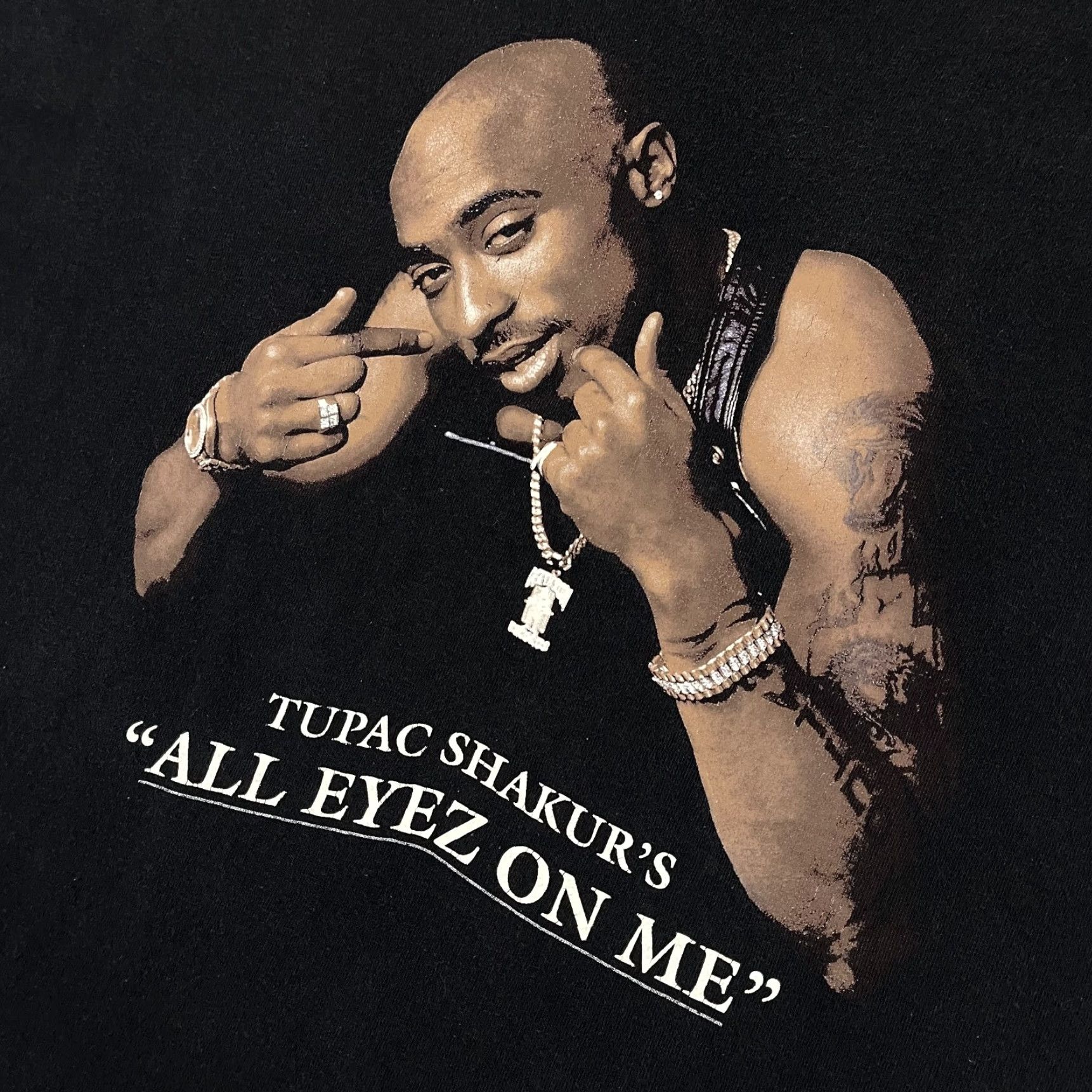 Vintage VTG 90s Tupac All Eyes On Me Promo Shirt Mens XL Black Cronies Graphic Rap Tee Size US XL / EU 56 / 4 - 3 Thumbnail