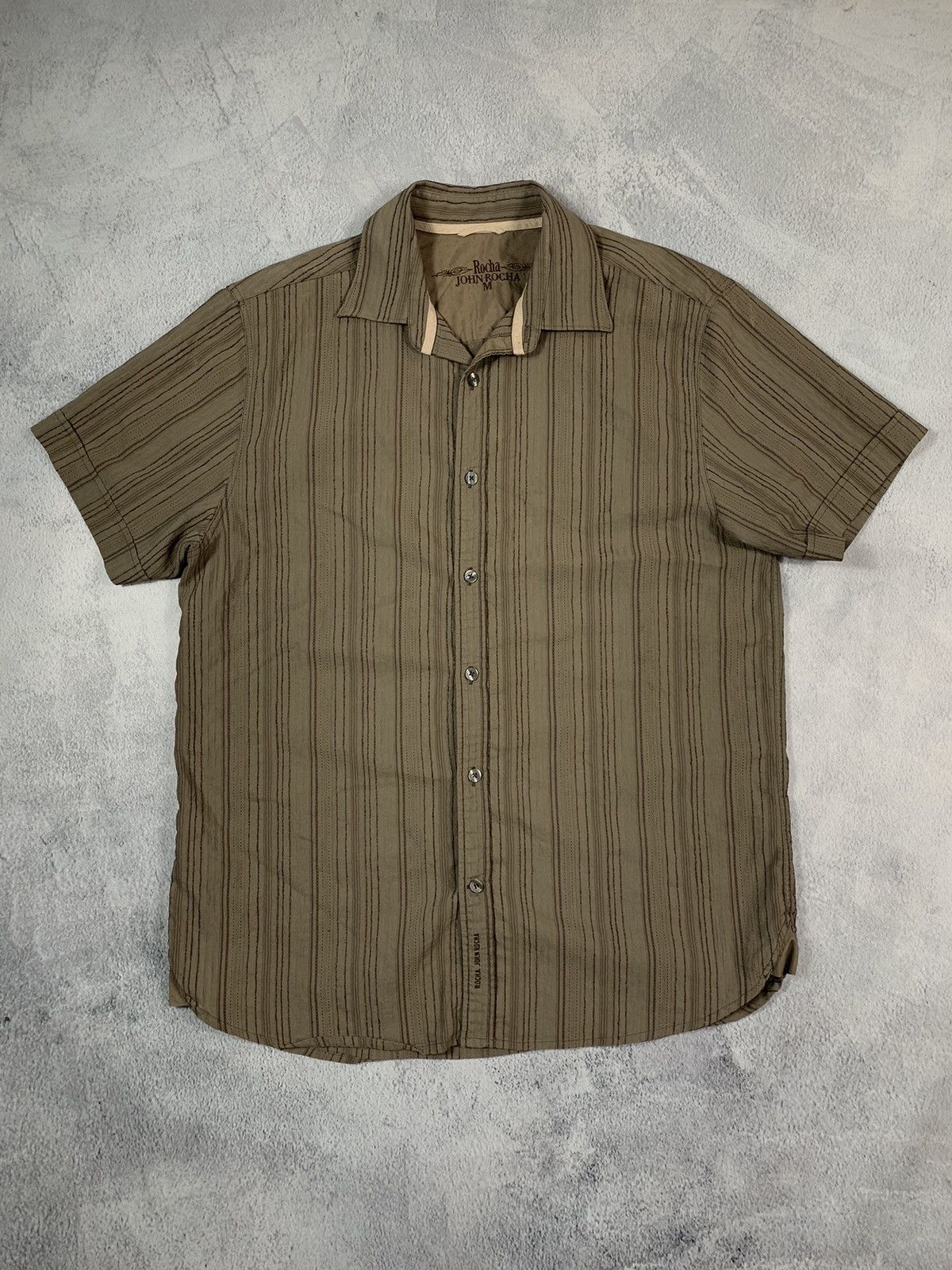 Vintage Vintage Y2K Style Striped Japanese button ups shirt size M Size US M / EU 48-50 / 2 - 1 Thumbnail
