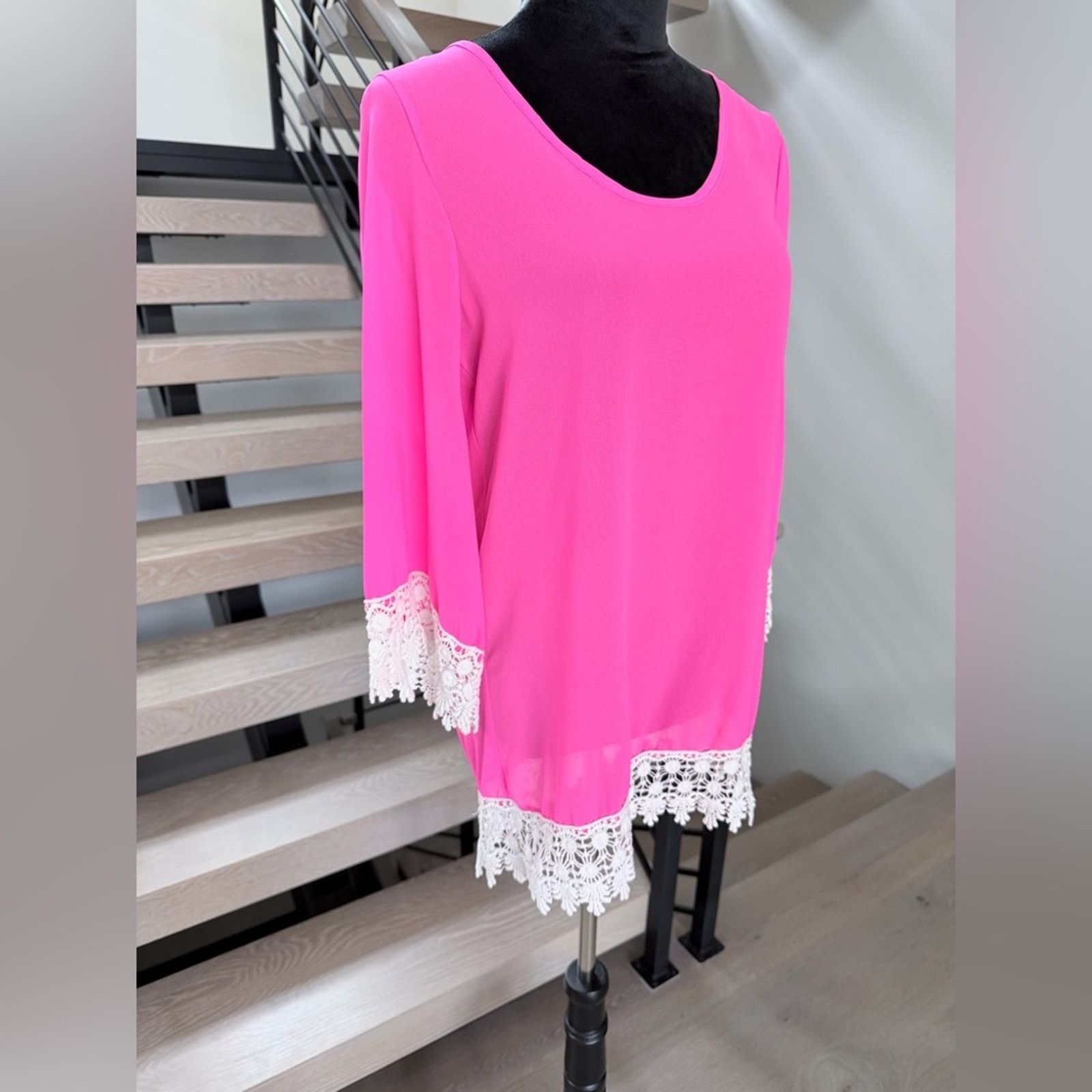 Other Pink Cover with Lace Trim on the hem and bell sleeves XS Size ONE SIZE - 1 Thumbnail