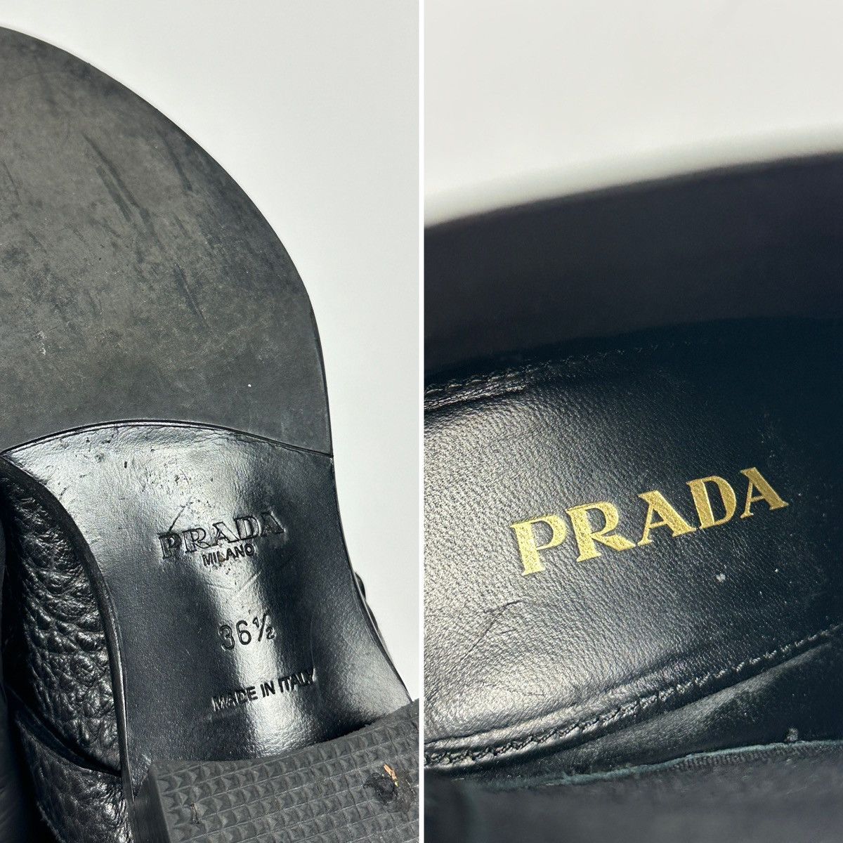 Prada Prada Black Leather Buckle Fringe Chelsea Ankle Boots Size US 6.5 / IT 36.5 - 25 Thumbnail