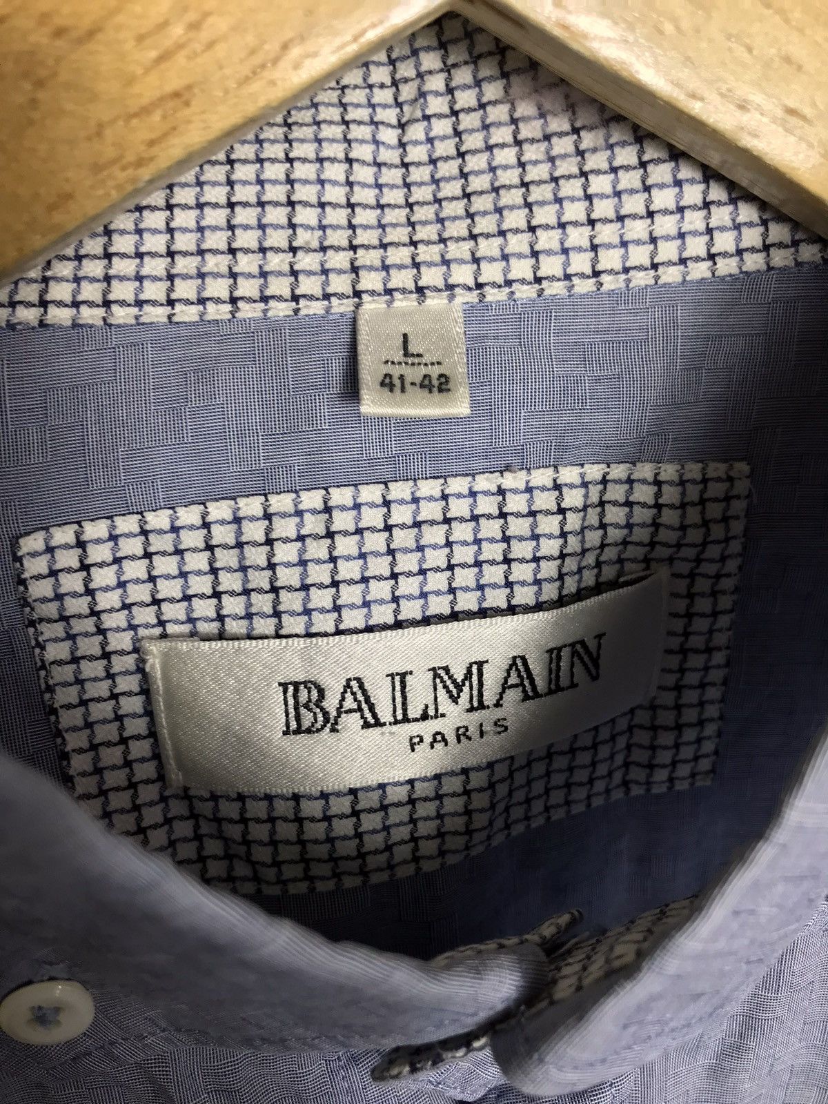 Balmain Balmain Paris mens shirt button down dress long sleeve blue Size US L / EU 52-54 / 3 - 5 Thumbnail