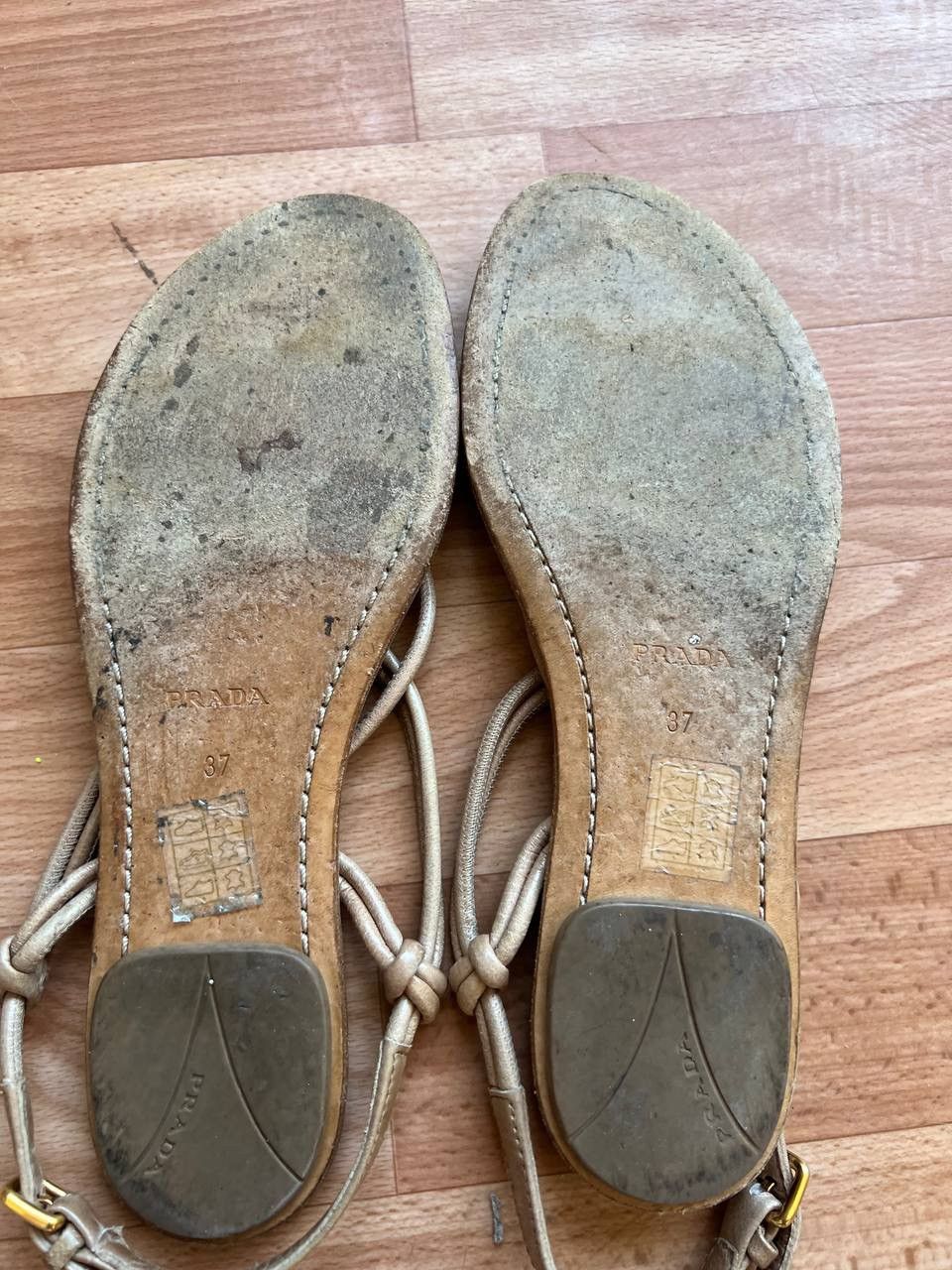 Prada PRADA RED TAB GLADIATOR BEIGE LIGHT BROWN WOMAN SANDALS SZ37 Size US 7 / IT 37 - 12 Thumbnail