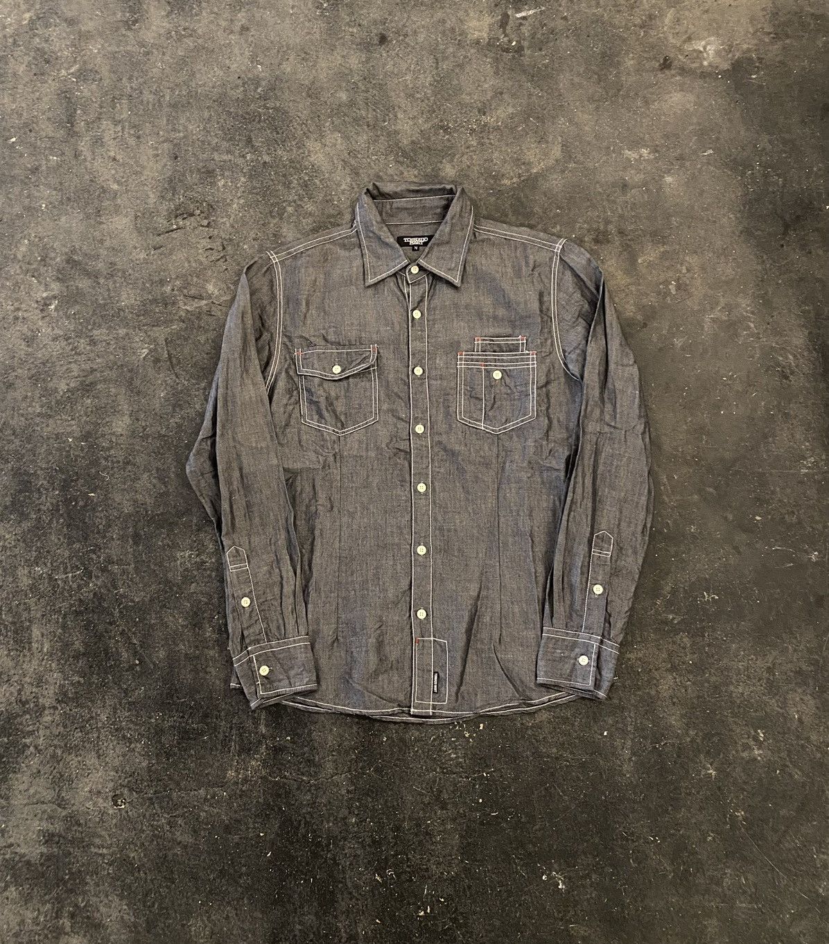 Beauty Beast × Japanese Brand × Tornado Mart Tornado Mart Japan Chambray long Shirt Size US M / EU 48-50 / 2 - 1 Thumbnail