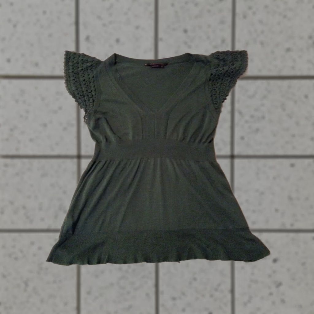 Bcbgmaxazria BCBG MAX AZRIA Shirt Womens S Green Cotton Size S / US 4 / IT 40 - 1 Thumbnail
