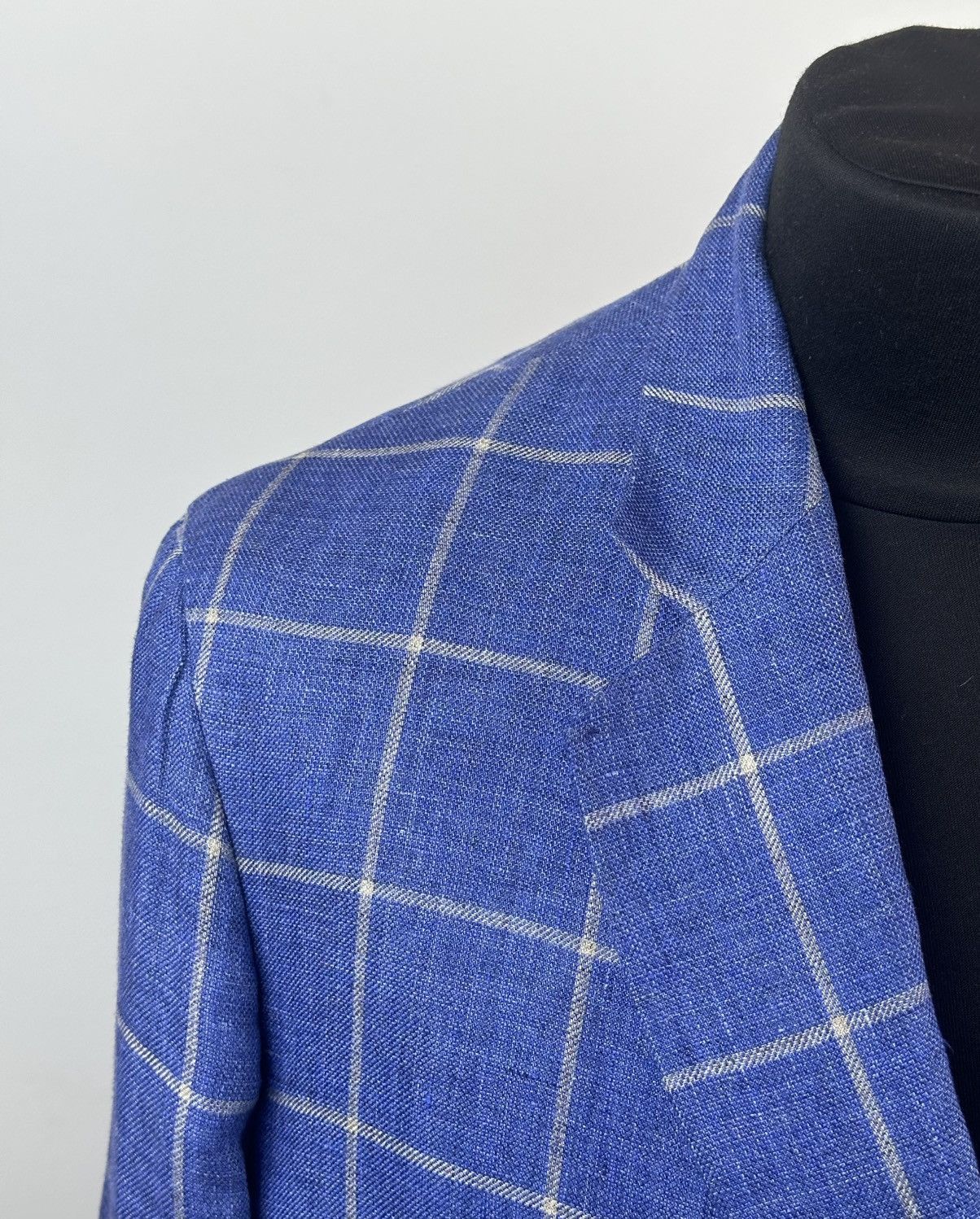 Hackett Hackett Mayfair Linen Blazer Jacket Blue Check 46R / 56R Size 46R - 4 Thumbnail