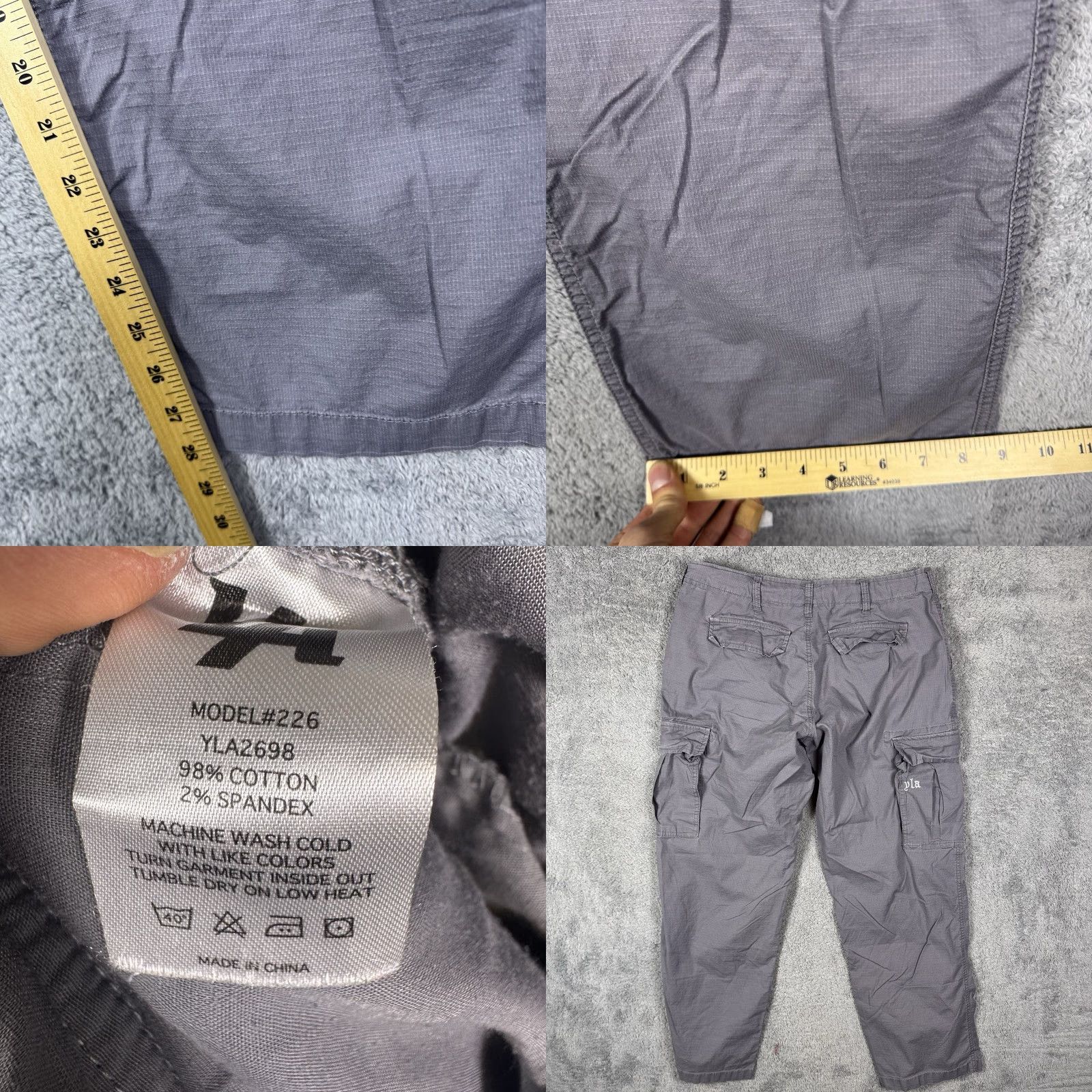 YoungLA YoungLA Pants Mens M 32x28 TrailBlaze Cargo Ripstop Canvas Streetwear Pants Mens M Gray 226 TrailBlaze Cargos Size US 31 - 9 Thumbnail