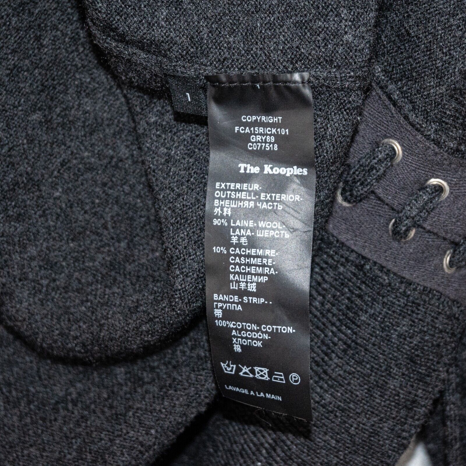 The Kooples The Kooples Wool Cashmere open front Cardigan lace up cuff Size S / US 4 / IT 40 - 8 Thumbnail