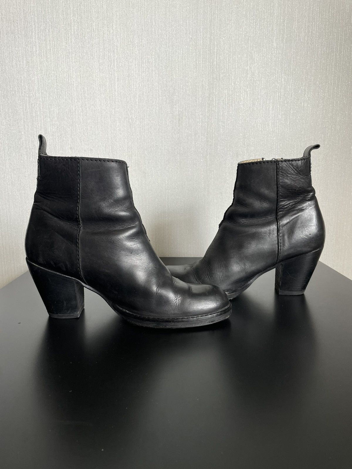 Acne Studios × If Six Was Nine Acne Studios Leather Ankle Boots Minimalist Heeled Side Zip Size US 7 / IT 37 - 5 Thumbnail