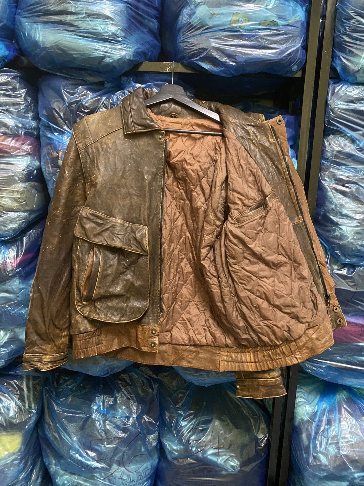 Other Vintage Distressed Brown Leather Jacket Large Front Pockets Size US M / EU 48-50 / 2 - 10 Thumbnail