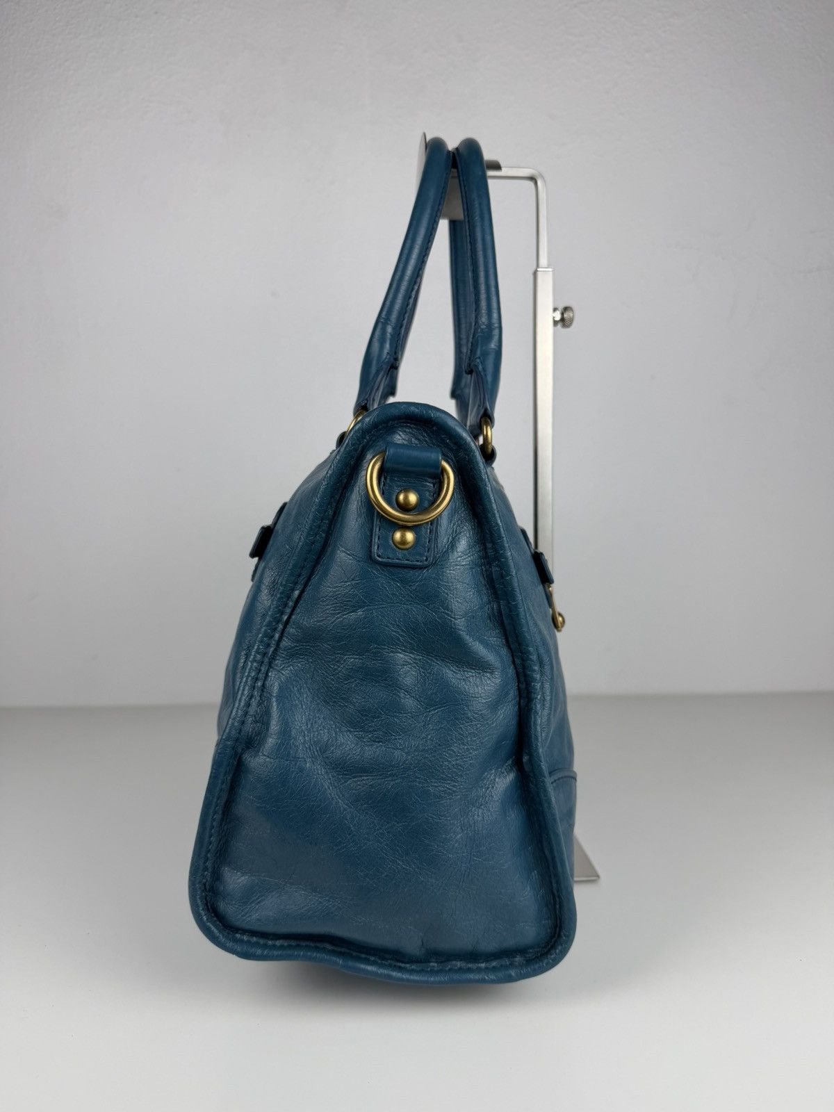 Miu Miu Miu miu vitello lux top zip handbag in turquoise Size ONE SIZE - 4 Thumbnail