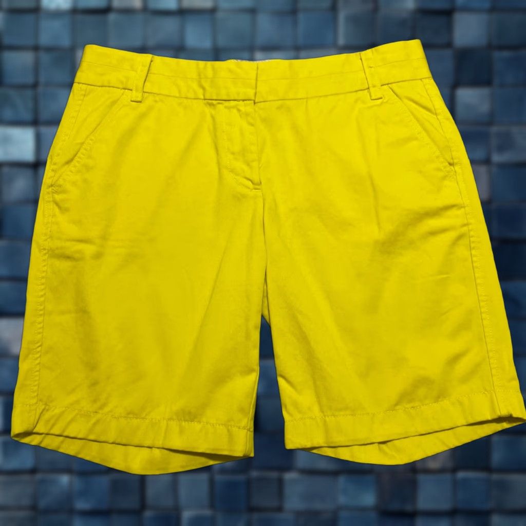 J.Crew J.CREW Shorts 4 Yellow Chino Inseam 9" Mid Rise Casual Outdoor Walking Womens Regular XS? Size 27" / US 4 / IT 40 - 1 Thumbnail