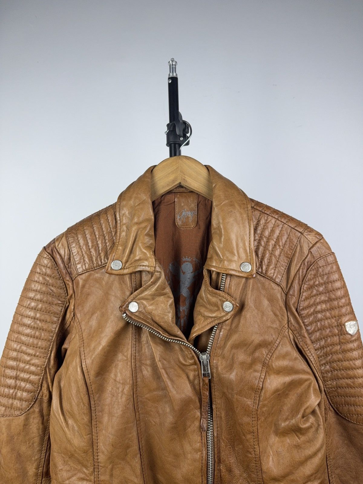 Gypsy Avant Garde 00s Y2K Gipsy Leather Moto Racing Jacket Brown L Size L / US 10 / IT 46 - 2 Thumbnail