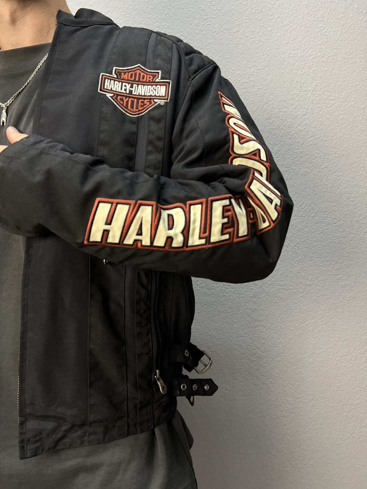 Harley Davidson × Vintage Y2K Vintage Harley Davidson Jacket Racing Big Logo Size US S / EU 44-46 / 1 - 8 Thumbnail