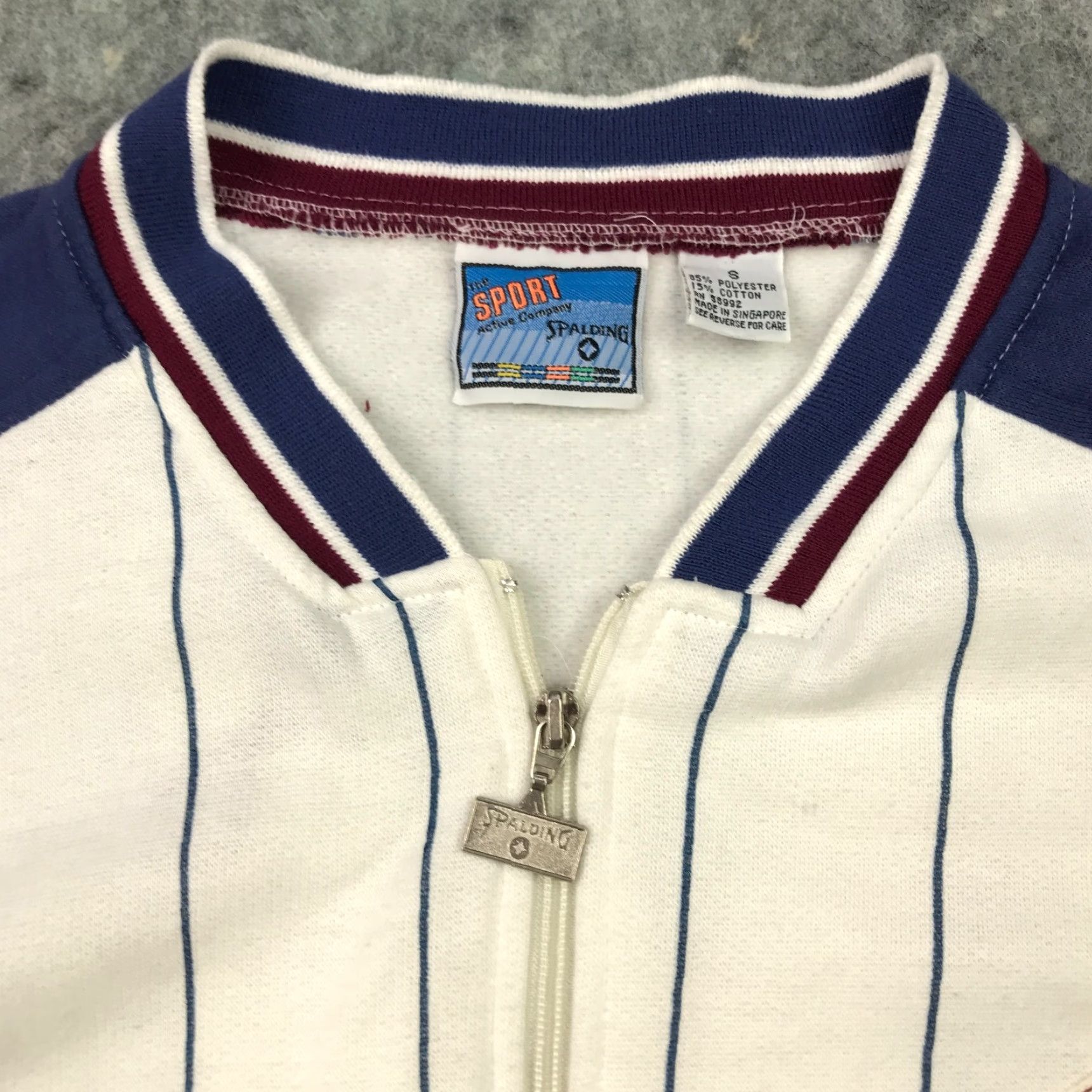 Spalding VINTAGE Spalding Sweatshirt Mens Baseball Jersey Style Full Zip Small White 90s Sports Size US S / EU 44-46 / 1 - 4 Thumbnail