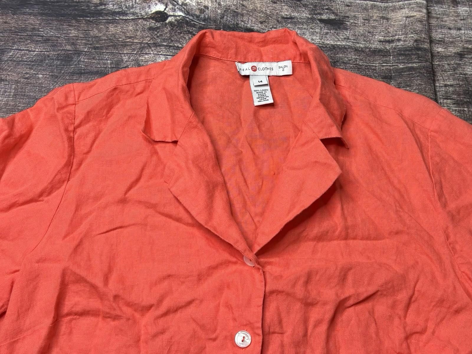 Saks Fifth Avenue Saks Fifth Avenue Salon Z Top Womens Size 14 Irish Linen Size XL / US 12-14 / IT 48-50 - 4 Thumbnail