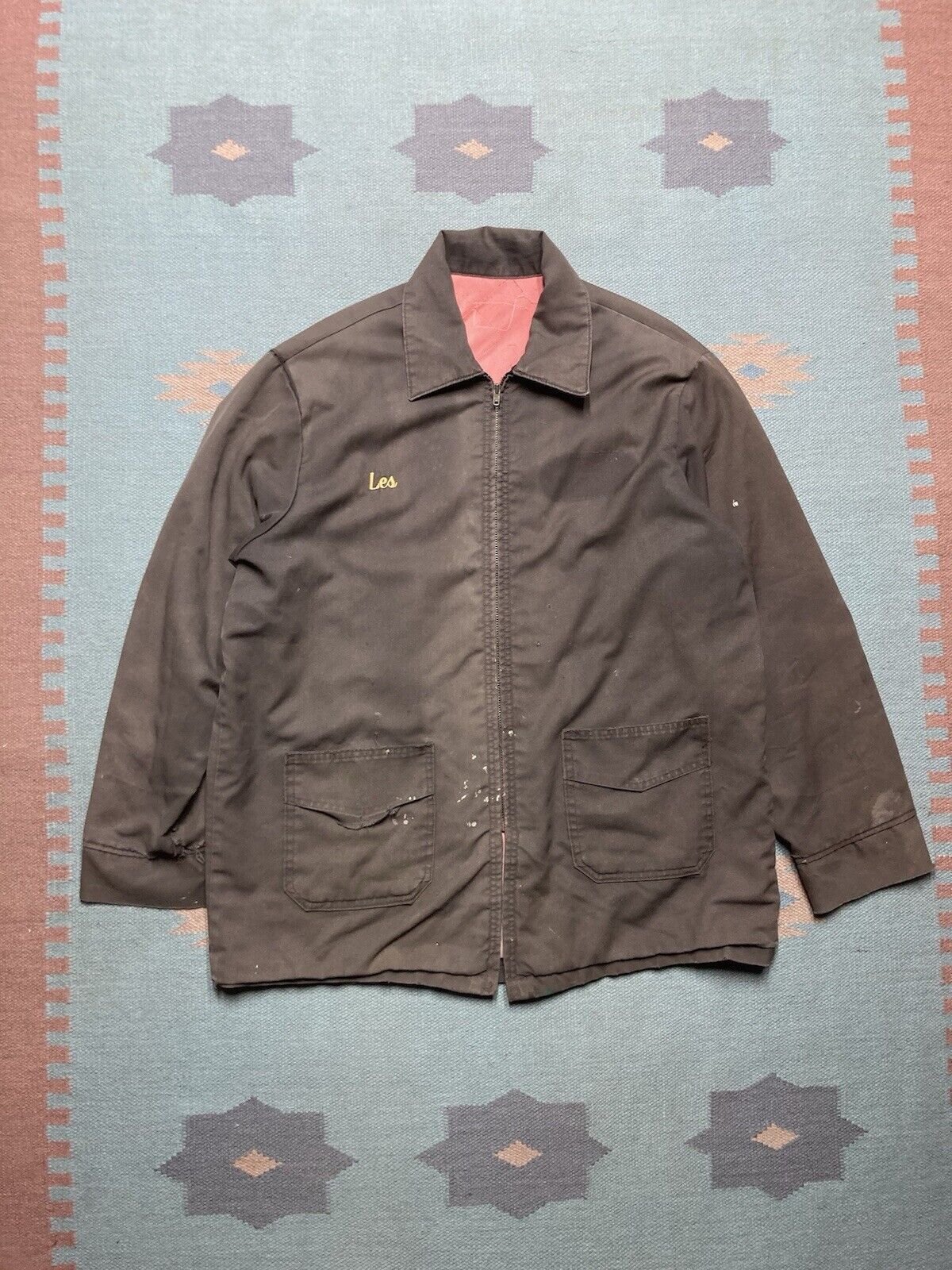 Vintage 60s work jacket zip distressed insulated talon Union made XL Size US XL / EU 56 / 4 - 1 Thumbnail