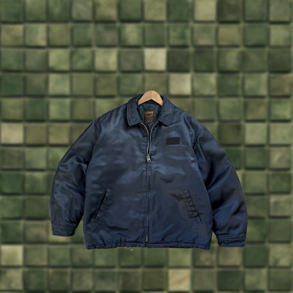 Schott VINTAGE Schott NYC Security Quilted Bomber Jacket Men’s Blue L Bomber Jacket Size US L / EU 52-54 / 3 - 1 Thumbnail