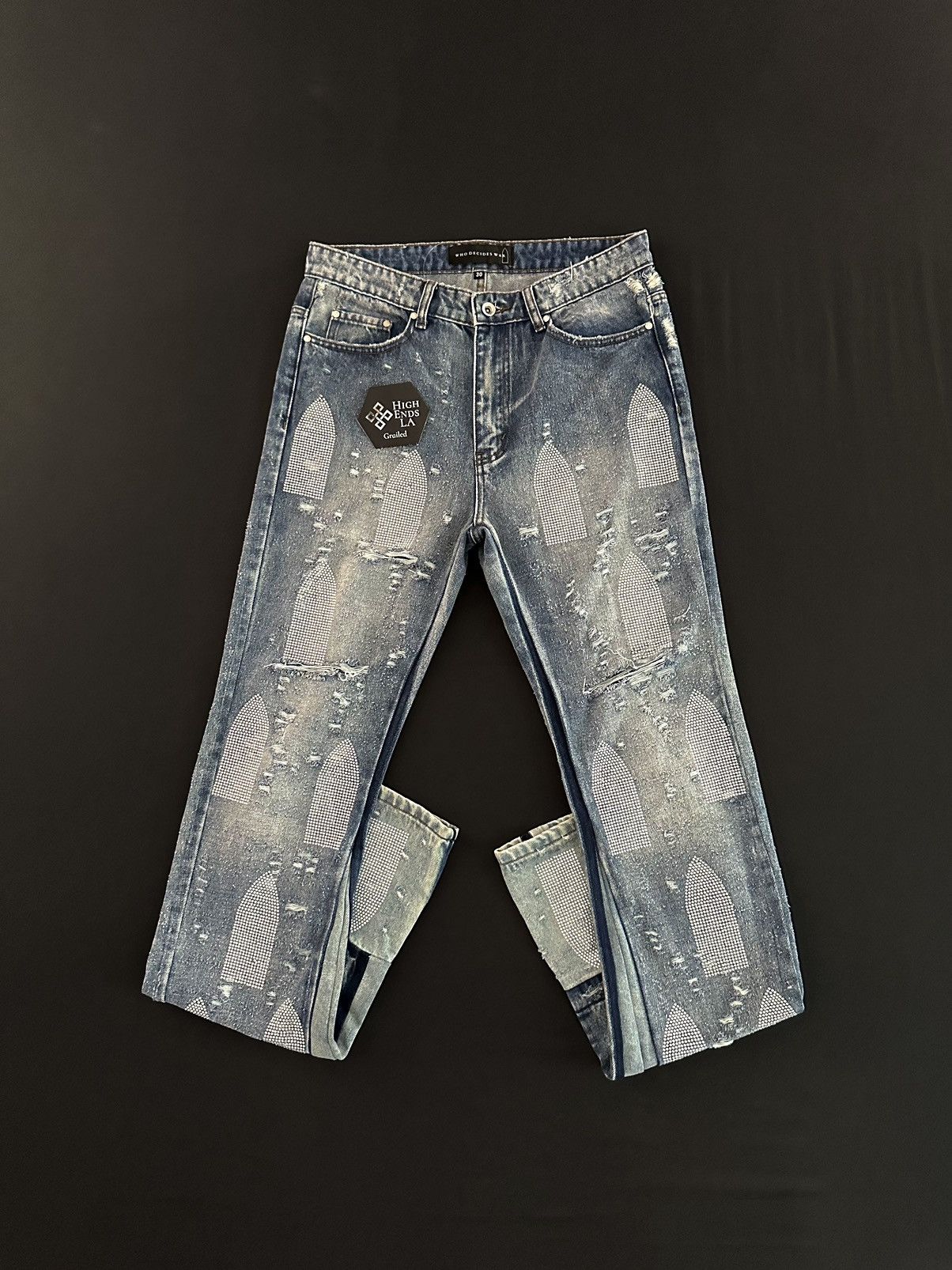 Who Decides War Rhinestone Denim Jeans