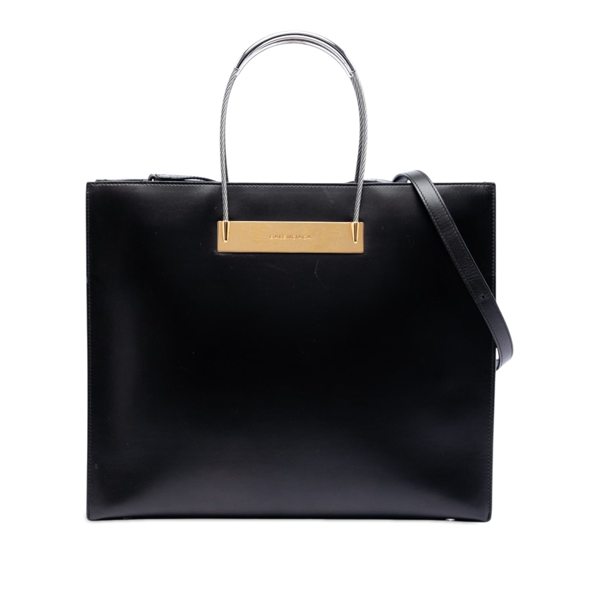 Balenciaga Small Leather Cable Shopper Tote Size ONE SIZE - 1 Thumbnail