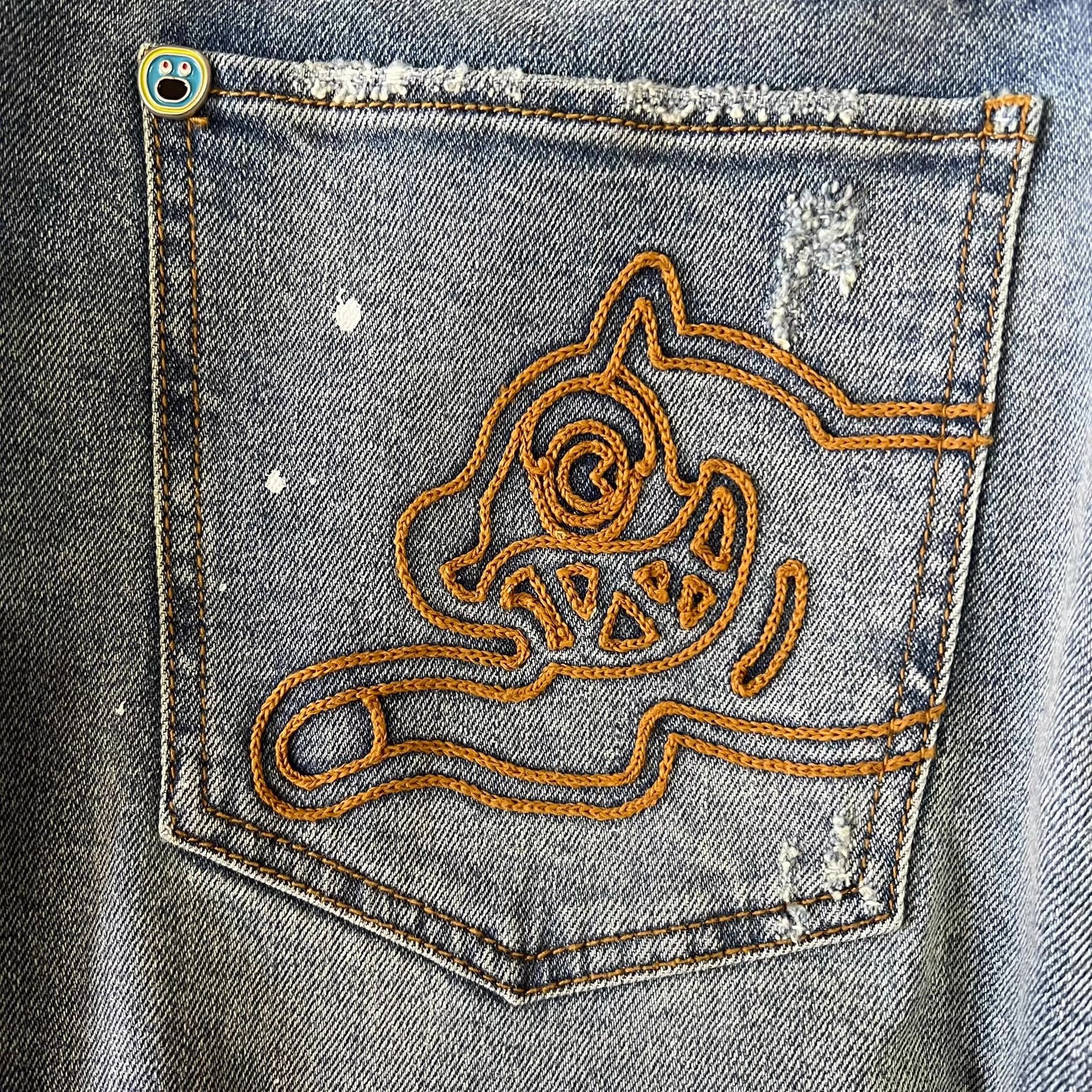 Billionaire Boys Club BBC ICECREAMSplatter Flying Dog Washed Jeans。 Q7 Size US 32 / EU 48 - 7 Thumbnail