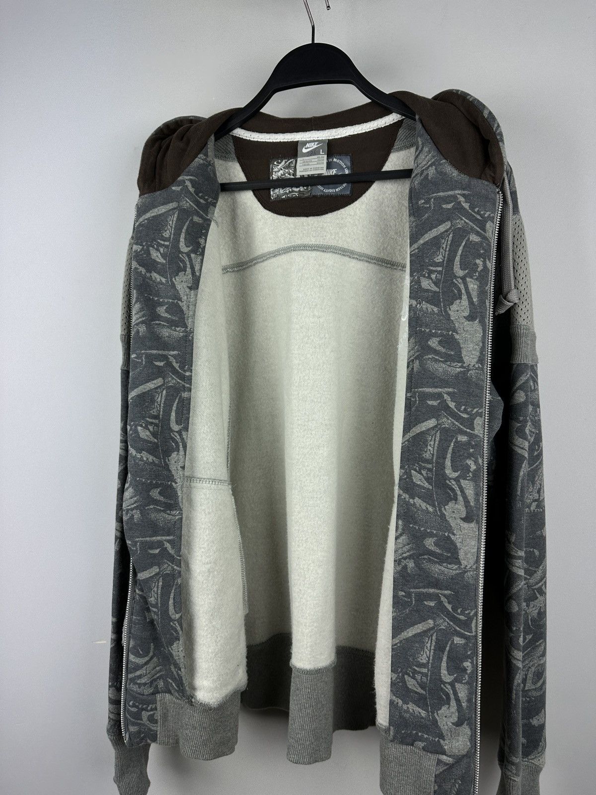 Nike × Vintage Vintage Y2K Nike Baggy Multilogo Zip Up Hoodie Size US L / EU 52-54 / 3 - 12 Thumbnail
