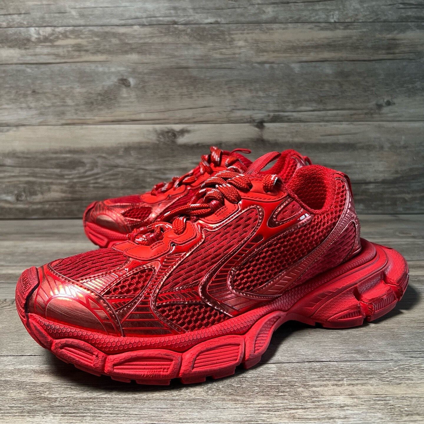 Balenciaga 3XL Red Distressed Dad Shoes