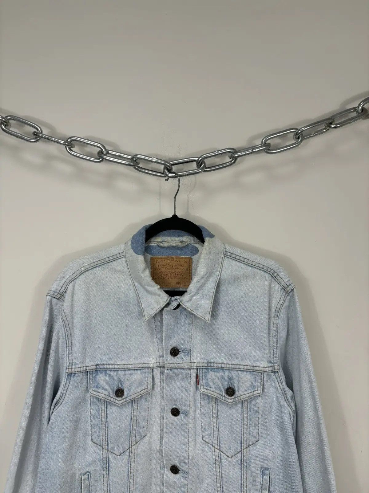 Levi's × Vintage Vintage 90s Levi’s USA Faded Light Blue Hype Denim Jacket Size US M / EU 48-50 / 2 - 4 Thumbnail