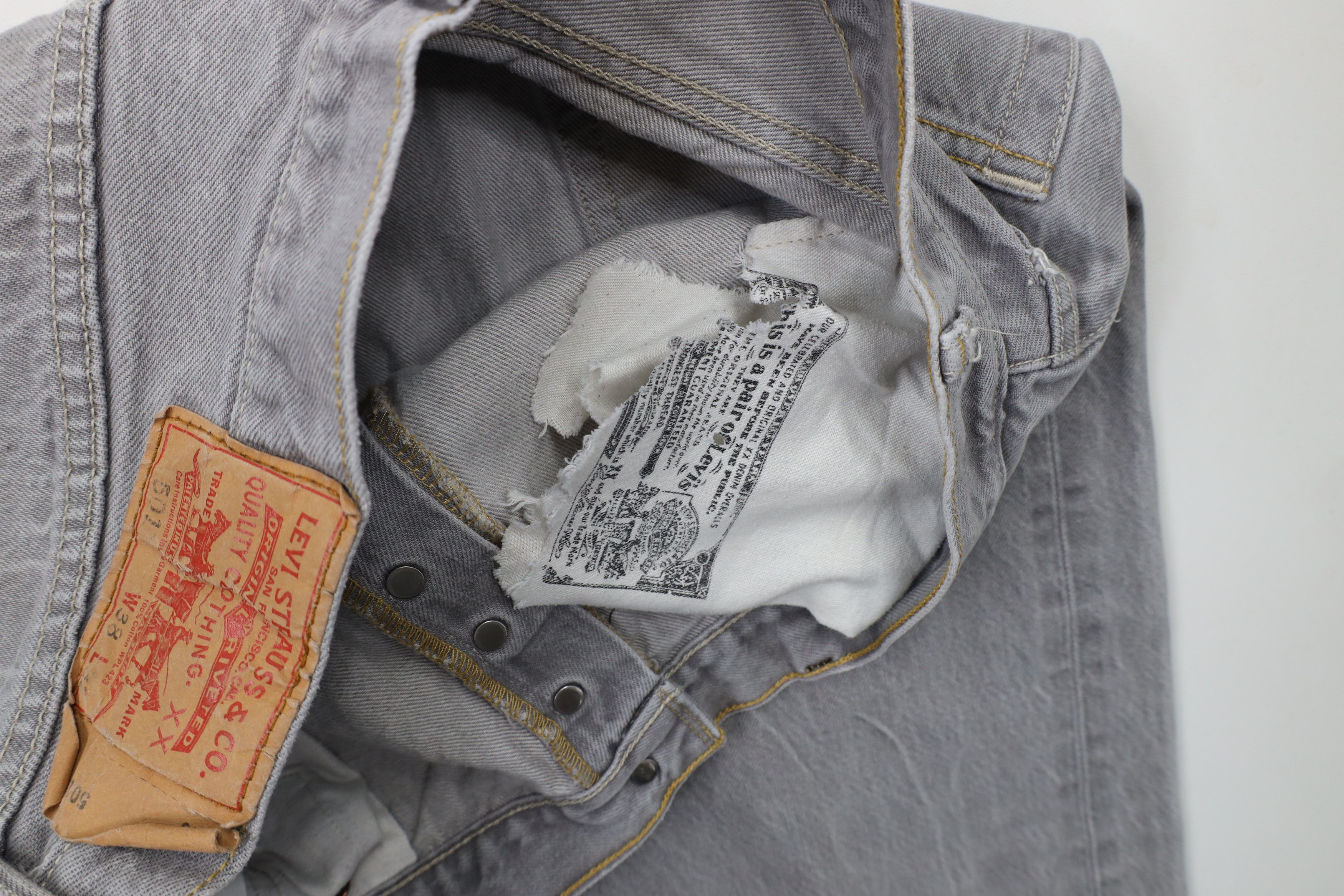 Levi's × Vintage Vintage Y2K Levis 501xx Button Fly Original Fit Jeans Gray Size US 36 / EU 52 - 7 Thumbnail