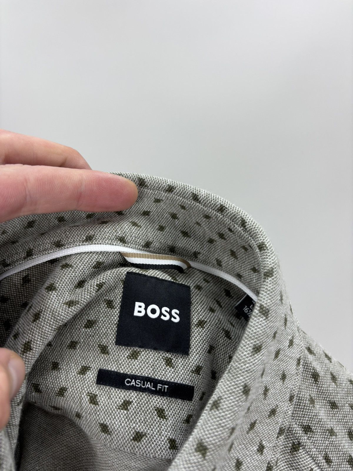 Hugo Boss Mens shirt BOSS Size L Color Gray Size US L / EU 52-54 / 3 - 11 Thumbnail