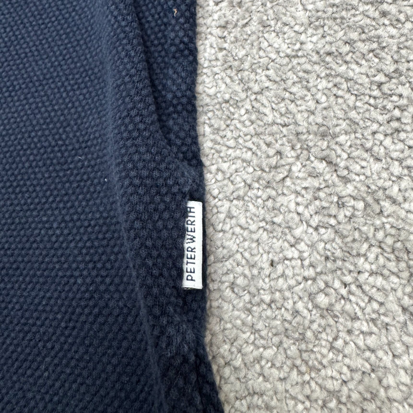 Vintage Peter Werth London N.1 Baran Polo Shirt Mens Medium Navy Blue Textured Pique Top Size US M / EU 48-50 / 2 - 5 Thumbnail
