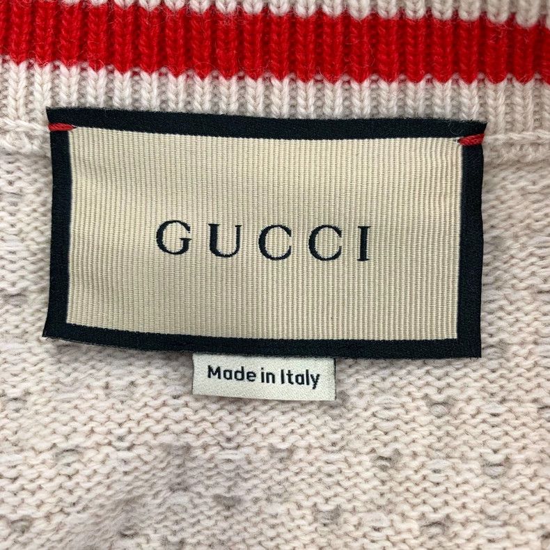 Gucci GucciNude logo printed hollow wool V-neck long-sleeved swea Size US S / EU 44-46 / 1 - 5 Thumbnail