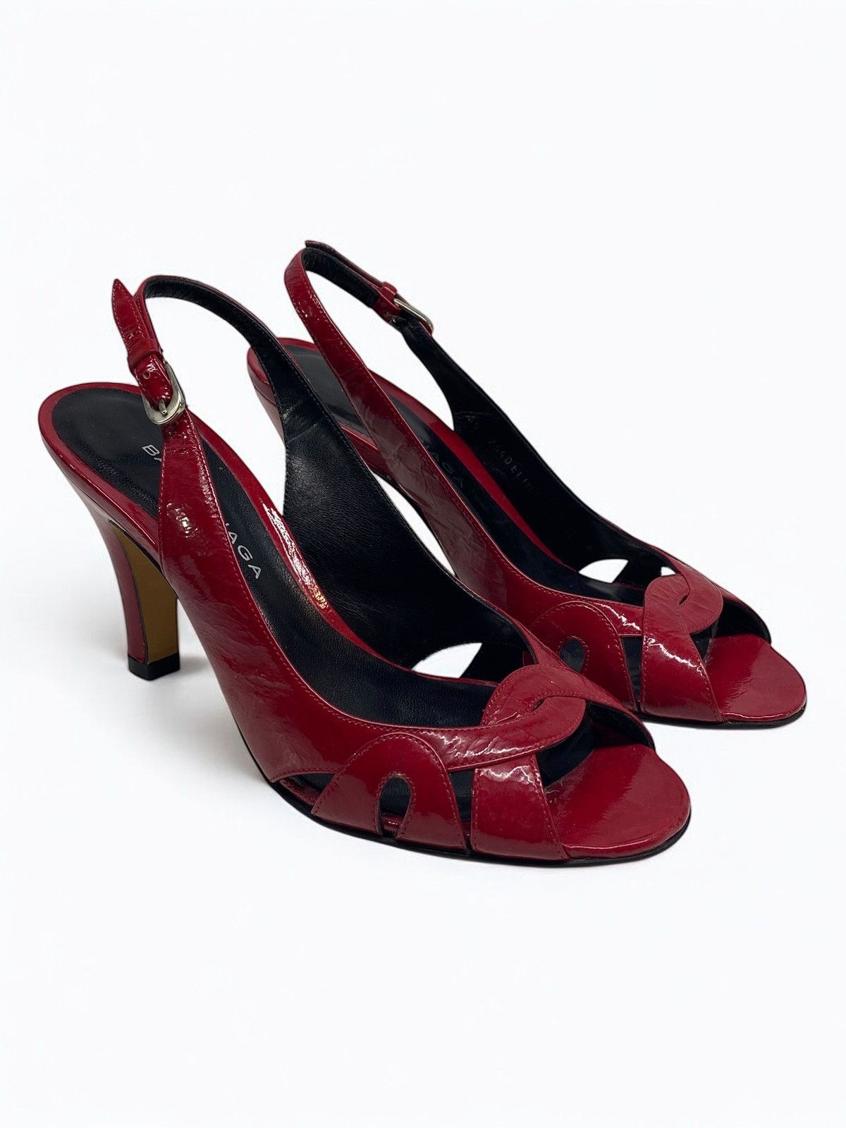Balenciaga 🔥 BALENCIAGA RED HEELS Y2K CUTOUT SLINGBACK DIVA ENERGY Size US 4 / IT 34 - 1 Thumbnail