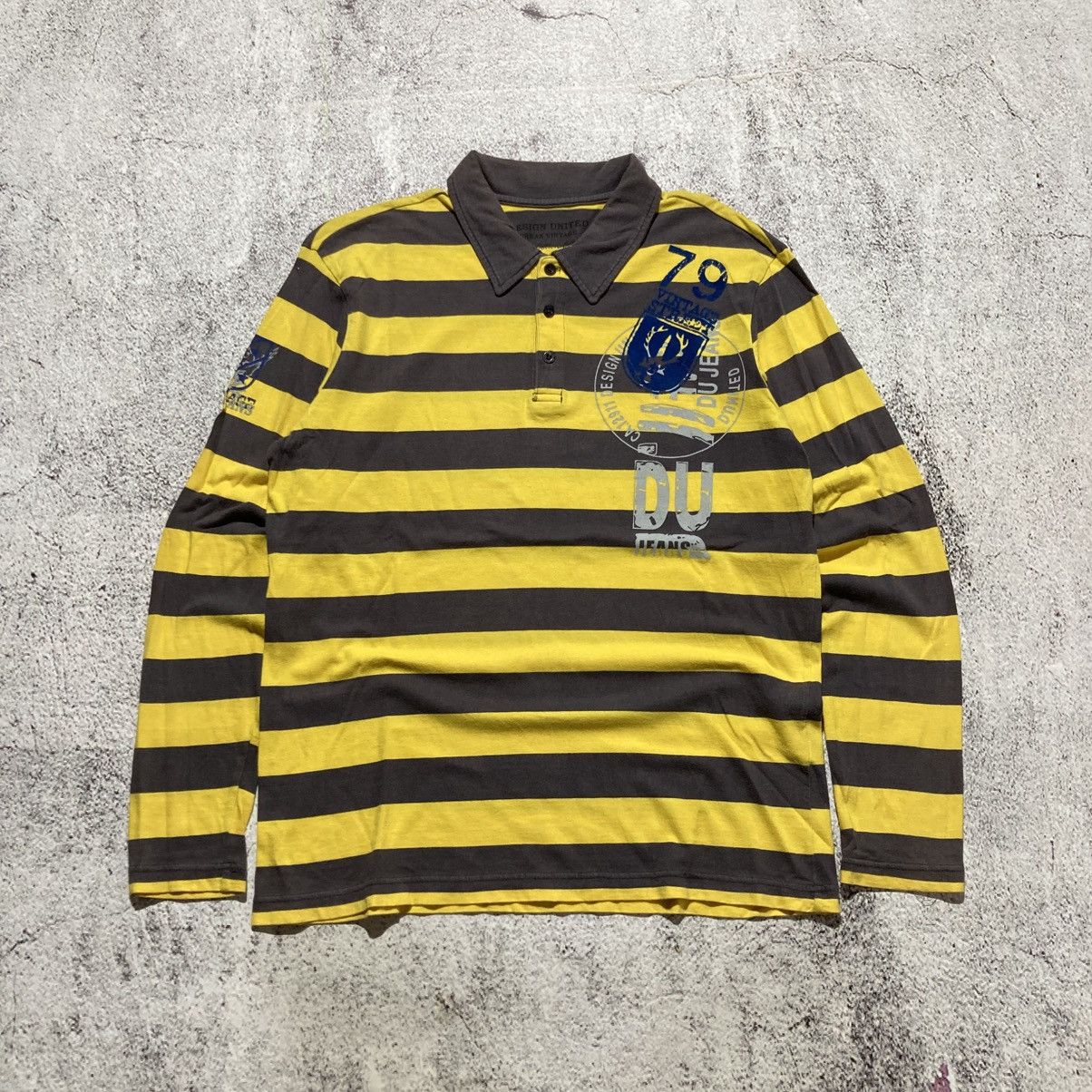 Japanese Brand 2000s Design United Poem Striped Longslevee Punk Lgb Style Size US L / EU 52-54 / 3 - 1 Thumbnail