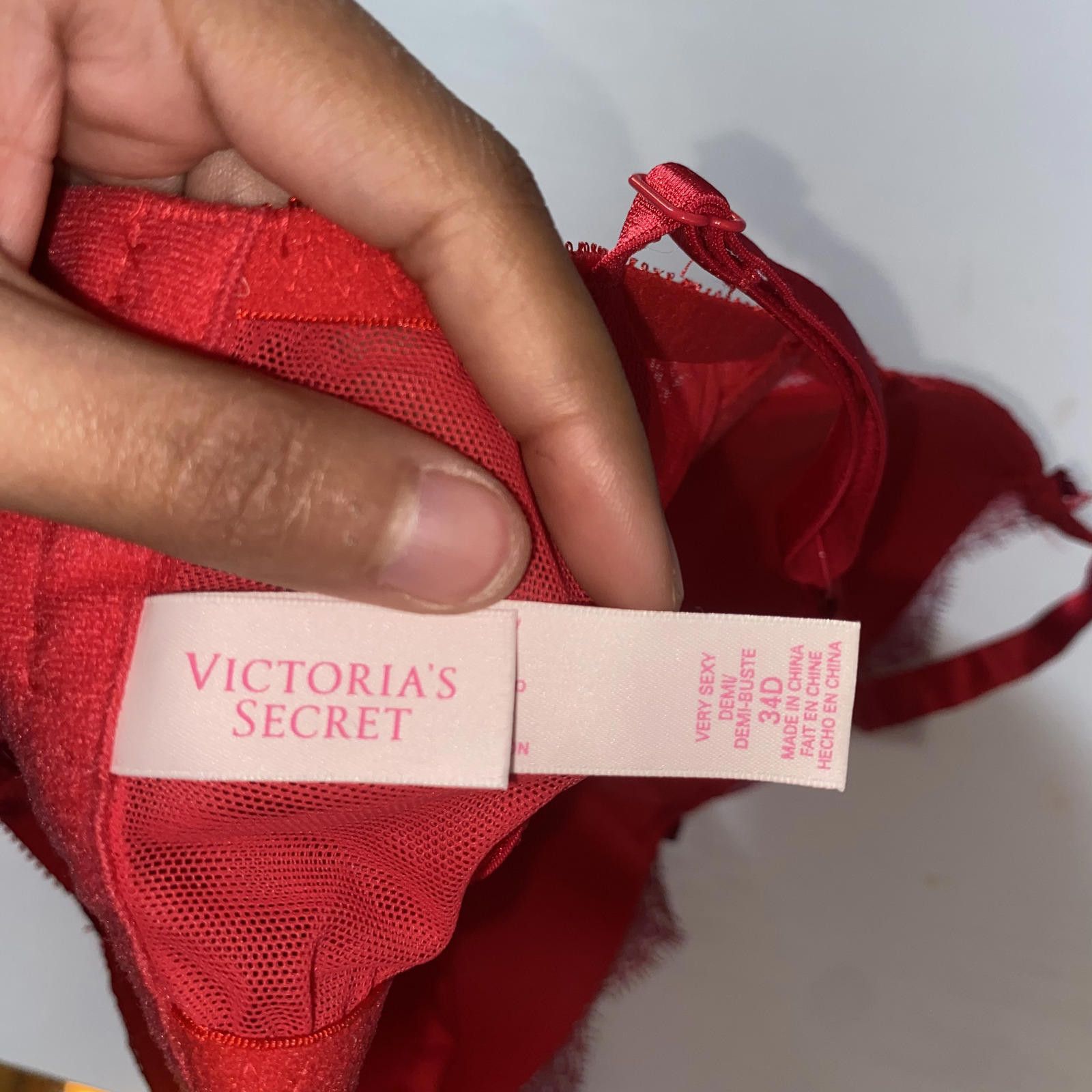 Designer Vcitorias Secret Red Corset Lace Bra 34D Size ONE SIZE - 3 Thumbnail