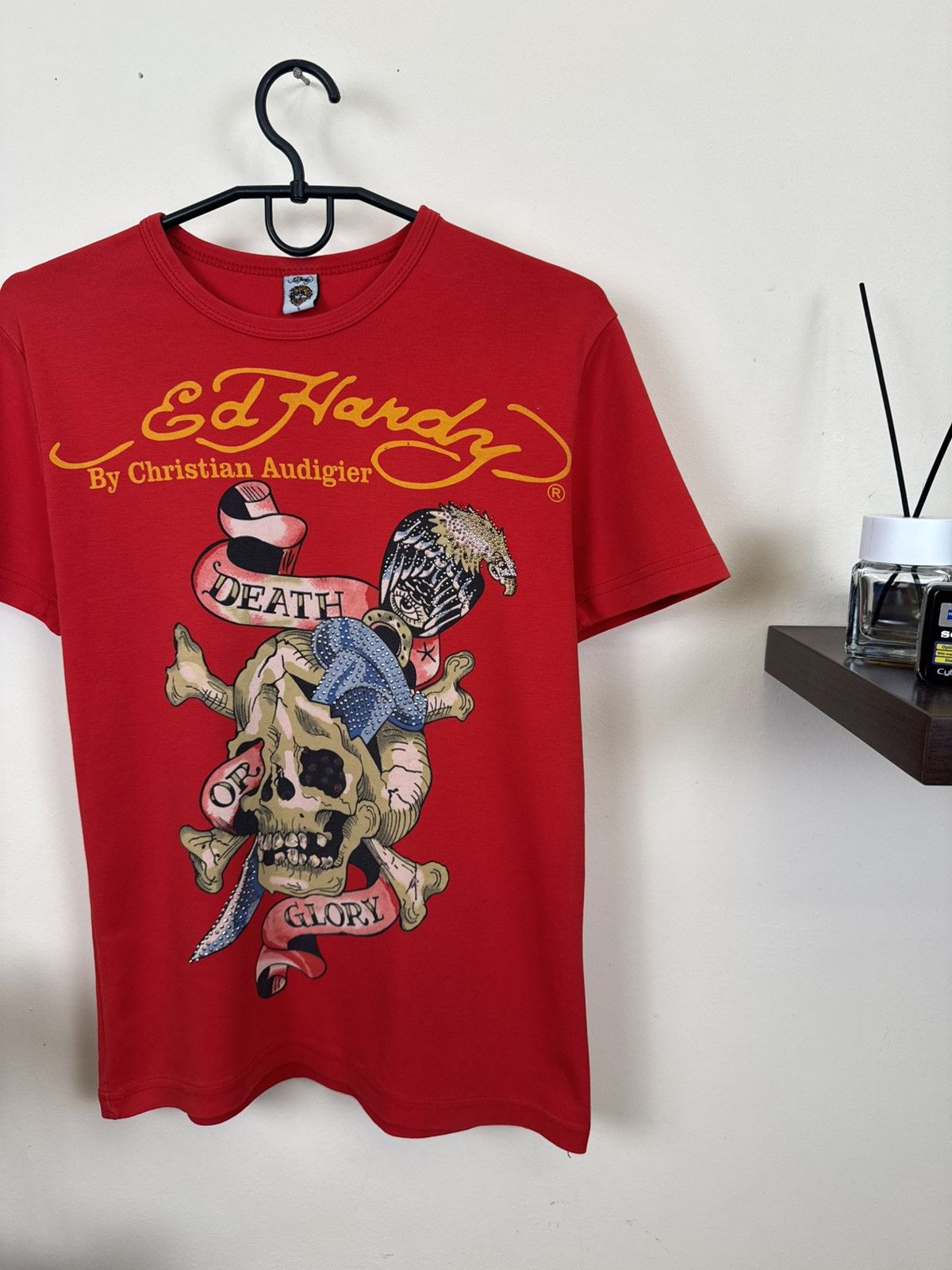 Ed Hardy Vintage Ed Hardy T shirt Women Skull Red Sz S Streetwear Y2K Size S / US 4 / IT 40 - 7 Thumbnail