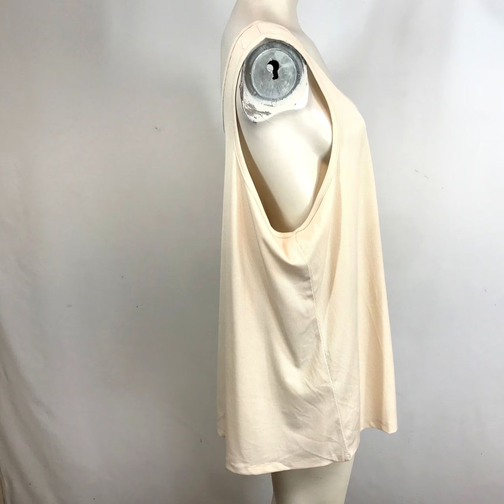 Vintage Deep South Pout V Neck Tank Top Beige Plus Size 1X 2X Ribbed Size XL / US 12-14 / IT 48-50 - 4 Thumbnail