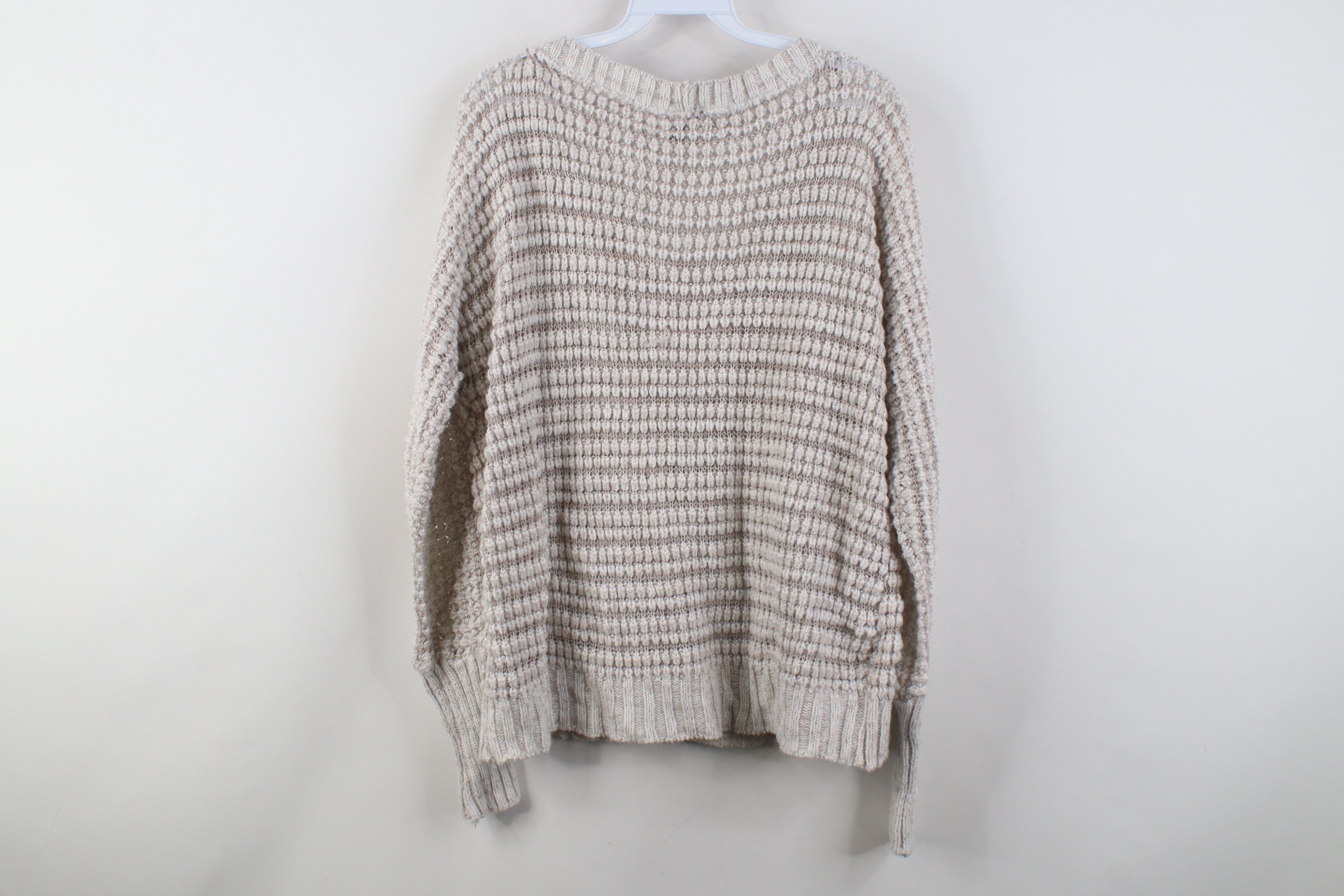 Express Vintage Y2K Express Cropped Crochet Knit Sweater Gray USA Size M / US 6-8 / IT 42-44 - 8 Thumbnail