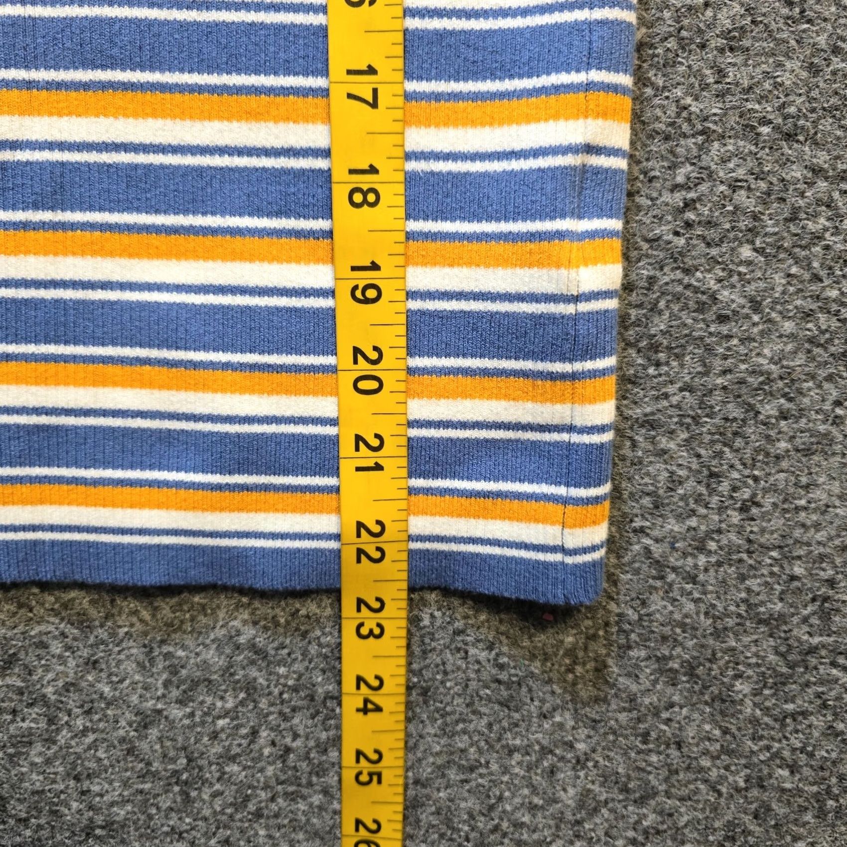 Madewell Madewell Top Womens Size S Blue Striped Ribbed 1/4 Zip Short Sleeve Casual Shirt Size S / US 4 / IT 40 - 7 Thumbnail