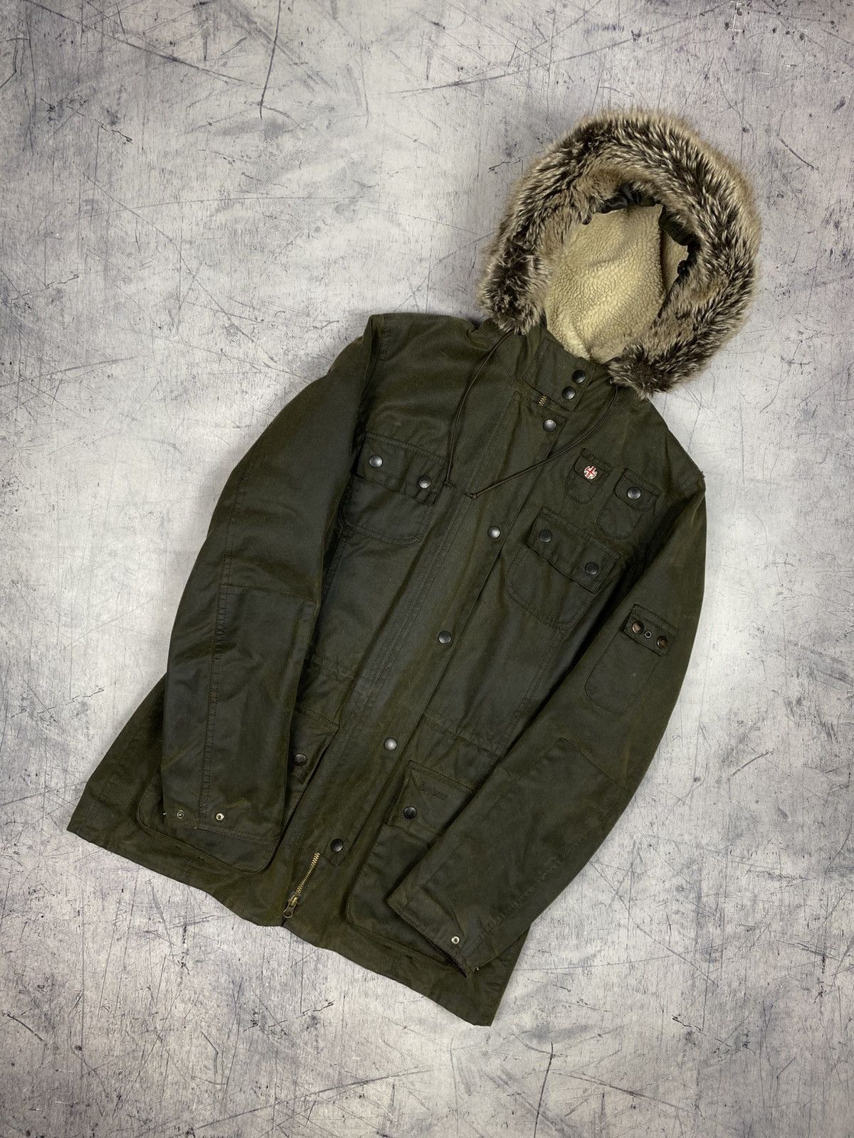 Barbour Barbour Brighton Union Jack Waxed Parka Fur Hood Size M / US 6-8 / IT 42-44 - 17 Thumbnail