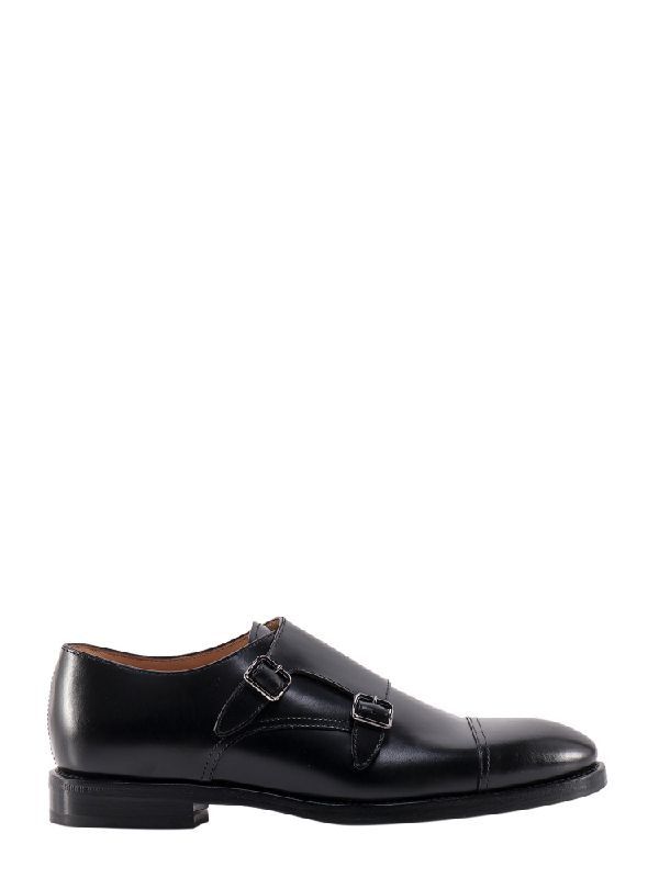 o1w1db10725 Monk Strap Leather Shoes in Black